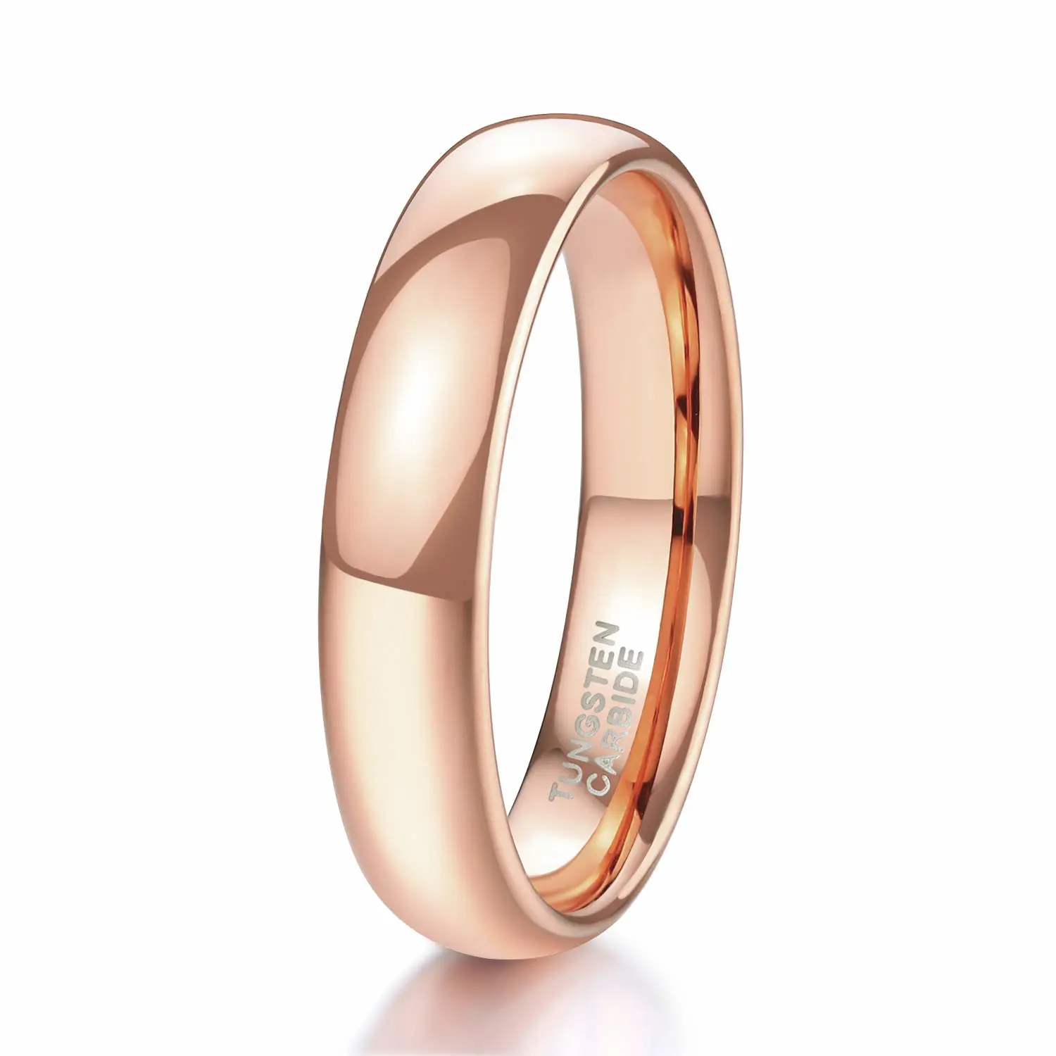 TRUMIUM 2mm 4mm 6mm 8mm Tungsten Wedding Band Ring for Men Women Silver/Rose Gold Plated/Rainbow/Gold Plated Domed High Polish Engagement Promise Rings Comfort Fit 4-15
