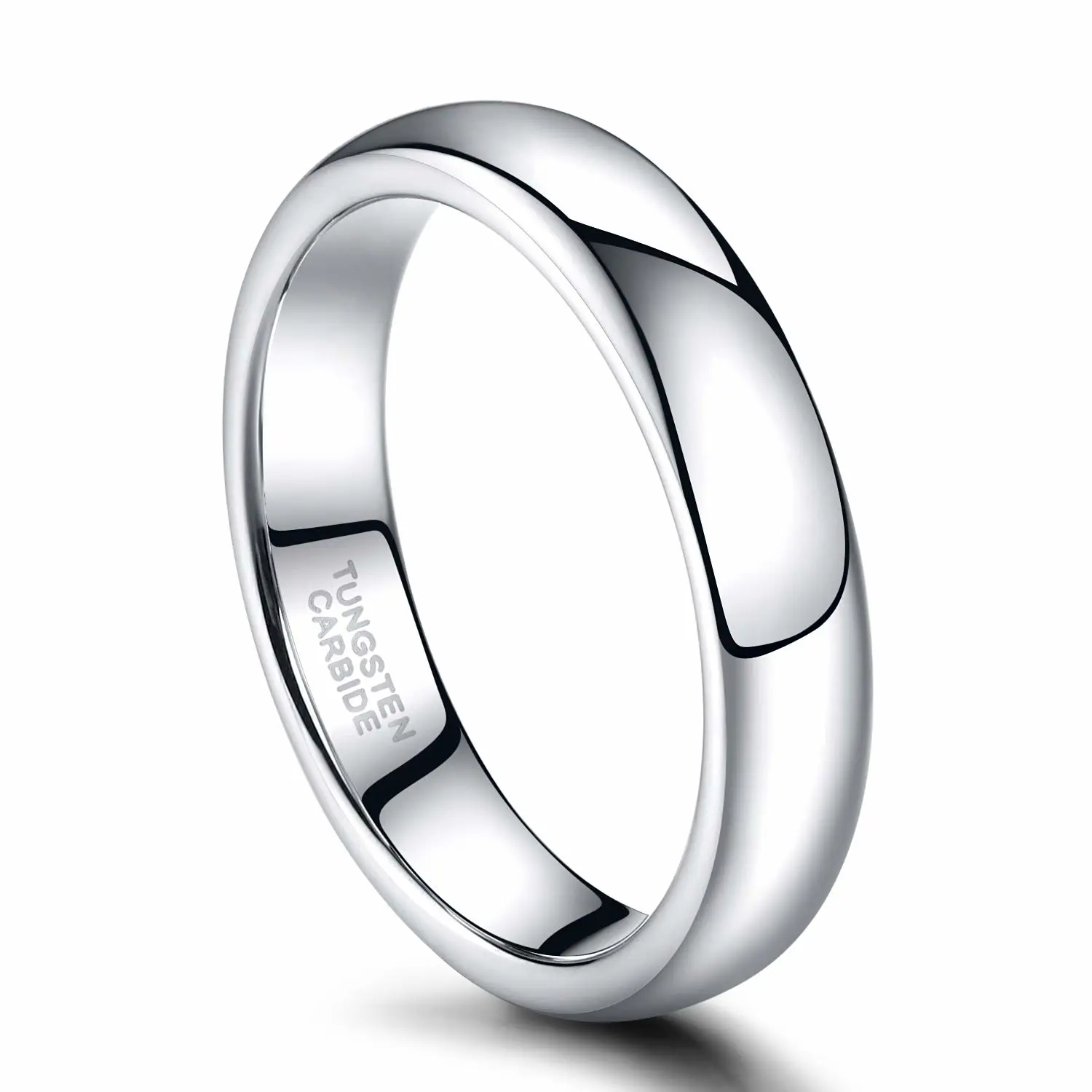 TRUMIUM 2mm 4mm 6mm 8mm Tungsten Wedding Band Ring for Men Women Silver/Rose Gold Plated/Rainbow/Gold Plated Domed High Polish Engagement Promise Rings Comfort Fit 4-15
