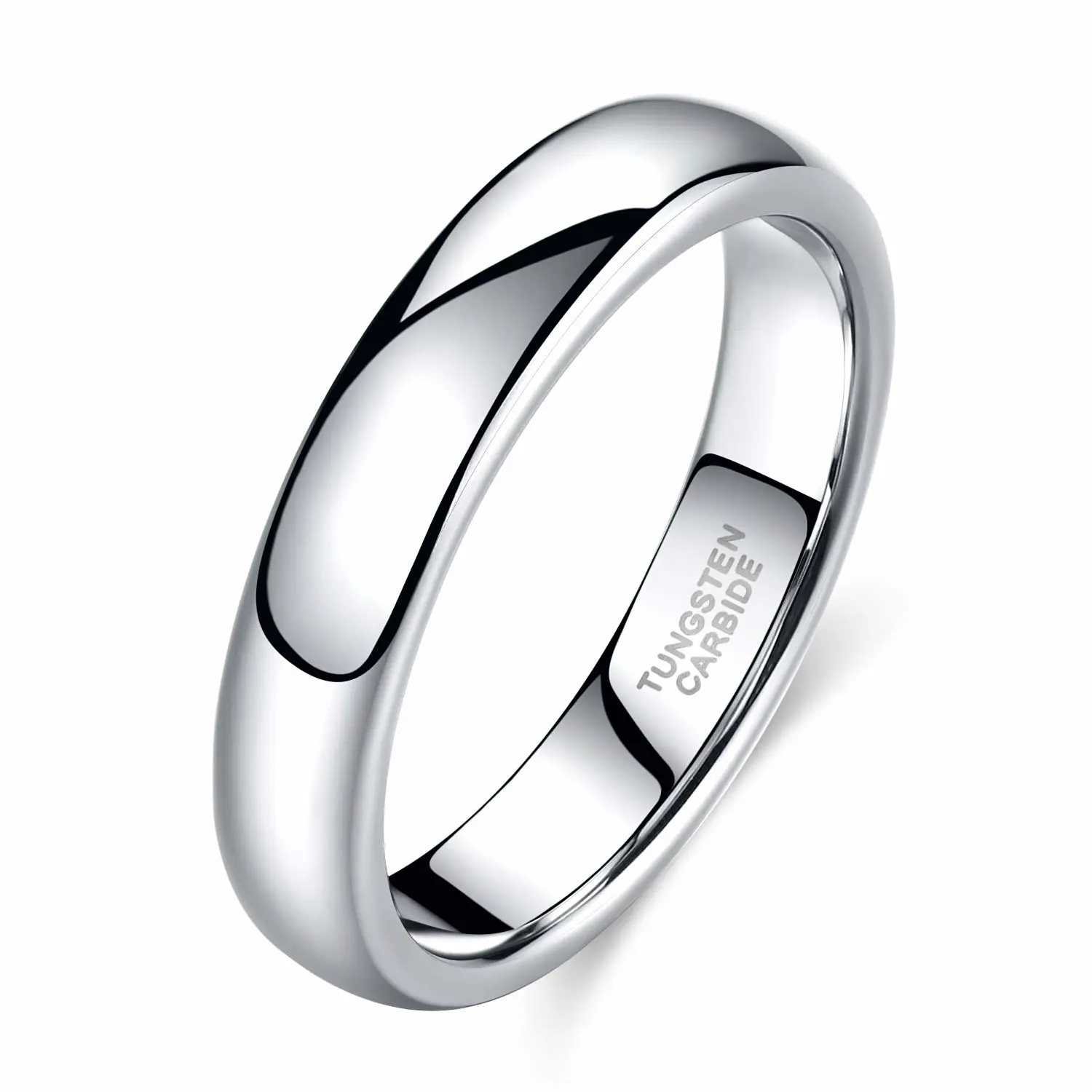 TRUMIUM 2mm 4mm 6mm 8mm Tungsten Wedding Band Ring for Men Women Silver/Rose Gold Plated/Rainbow/Gold Plated Domed High Polish Engagement Promise Rings Comfort Fit 4-15