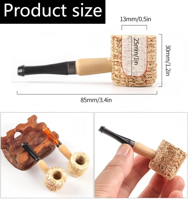 Natural Corn Cob, 5-Piece Set |Classic Corn Cob Pipe, Ideal for Daily Use, Practice, and Outdoor Activities.
