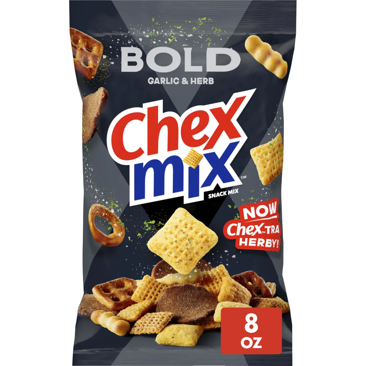 Chex Mix Bold Garlic and Herb Snack Mix, Snacks, 8 oz
