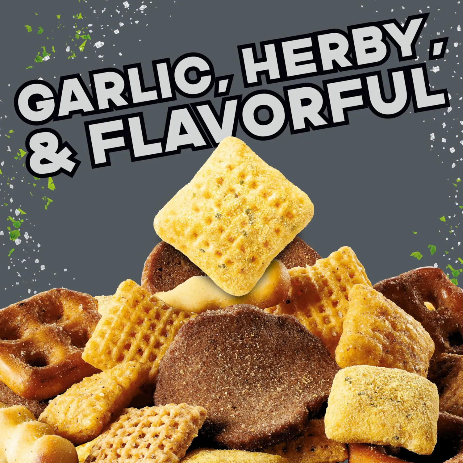 Chex Mix Bold Garlic and Herb Snack Mix, Snacks, 8 oz