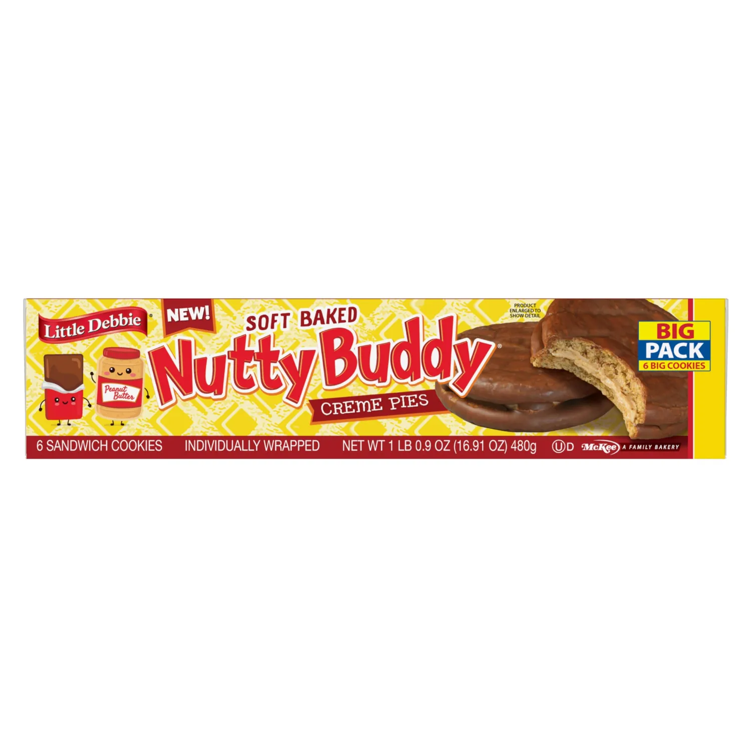 Little Debbie Nutty Buddy Creme Pie Big Pack, 16.9 oz Box