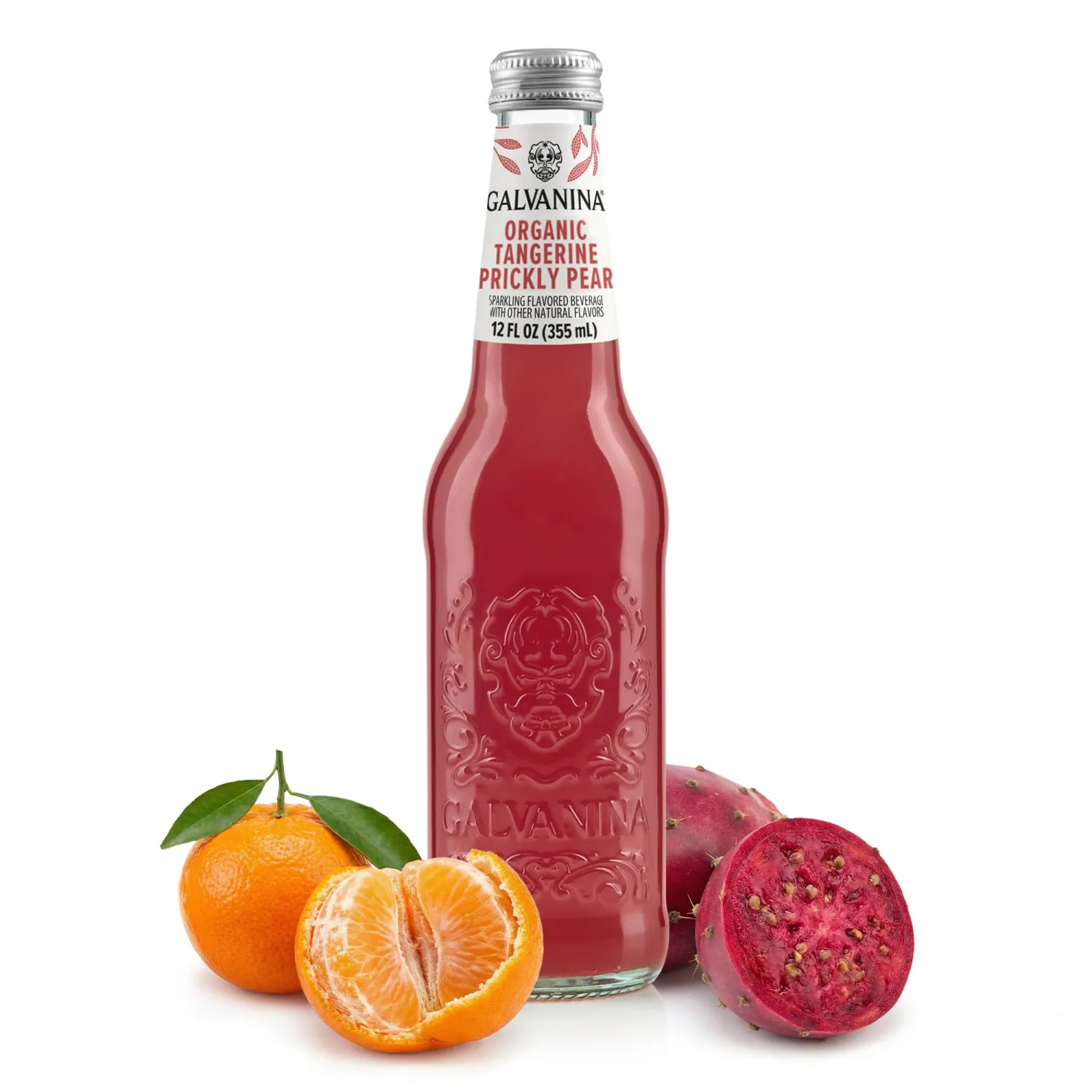 Galvanina Tangerine & Prickly Pear – Premium Organic Italian Sparkling Soda, 12 fl oz Glass Bottle (Pack of 1) | Bright Citrus Zest with Smooth Prickly Pear, Perfect for Spritzes & Sipping.