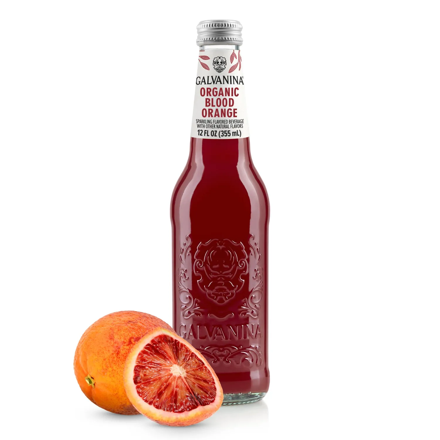 Galvanina Blood Orange – Premium Organic Italian Sparkling Soda, 12 fl oz Glass Bottle (Pack of 1) | Sanguinello, Tarocco & Moro Blood Oranges with Lemon.