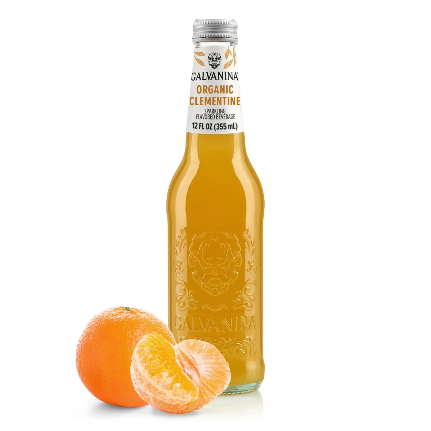 Galvanina Clementine – Premium Organic Italian Sparkling Soda, 12 fl oz Glass Bottle (Pack of 1) | Sweet Southern-Italian Clementine Citrus Soda.
