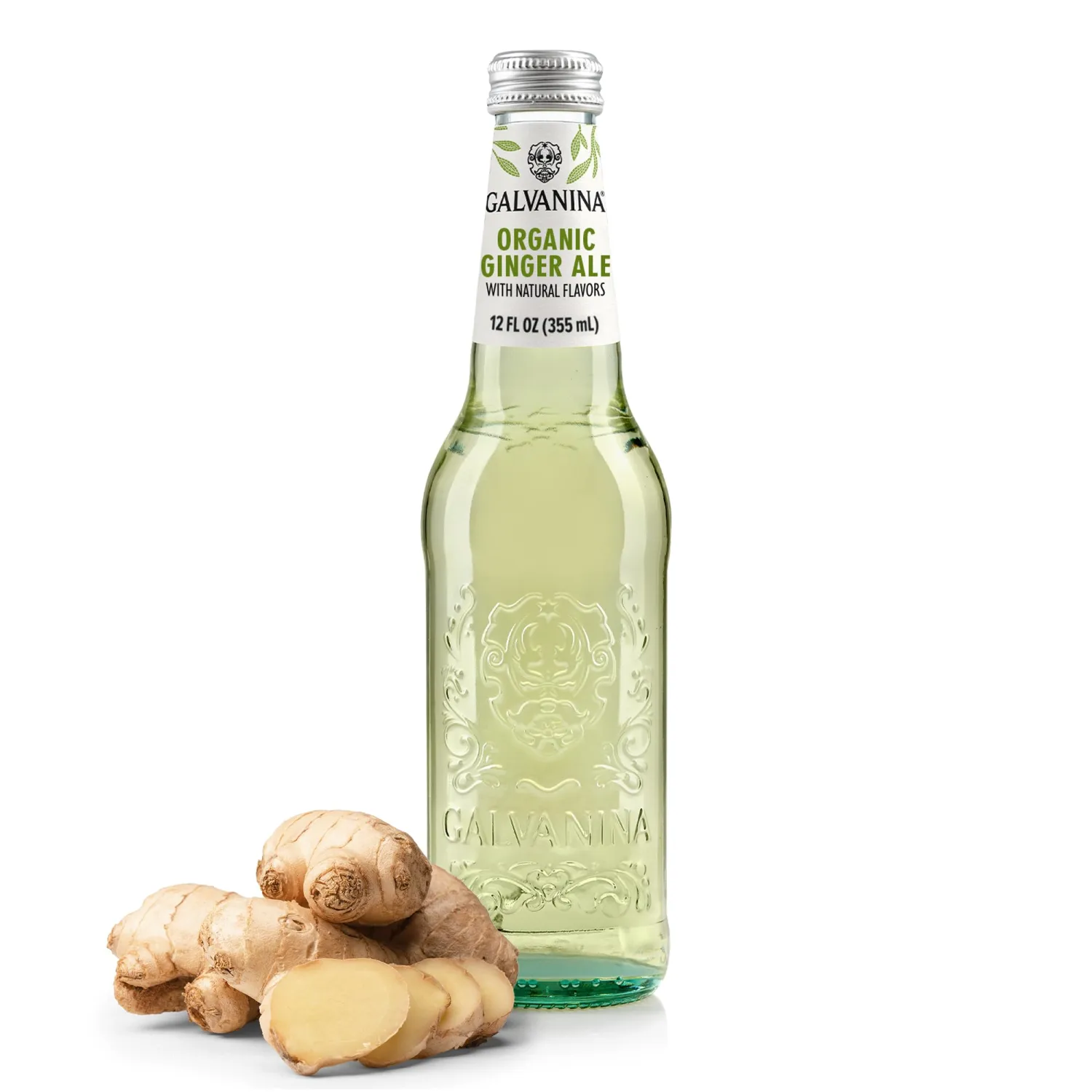 Galvanina Ginger Ale – Premium Organic Italian Sparkling Soda, 12 fl oz Glass Bottle (Pack of 1) | Delicate Aroma with Piquant Ginger, Clean Refreshing Finish.