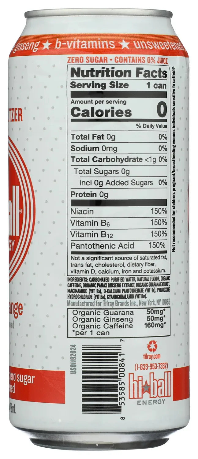 HIBALL ENERGY Blood Orange Energy Seltzer, 16 FZ