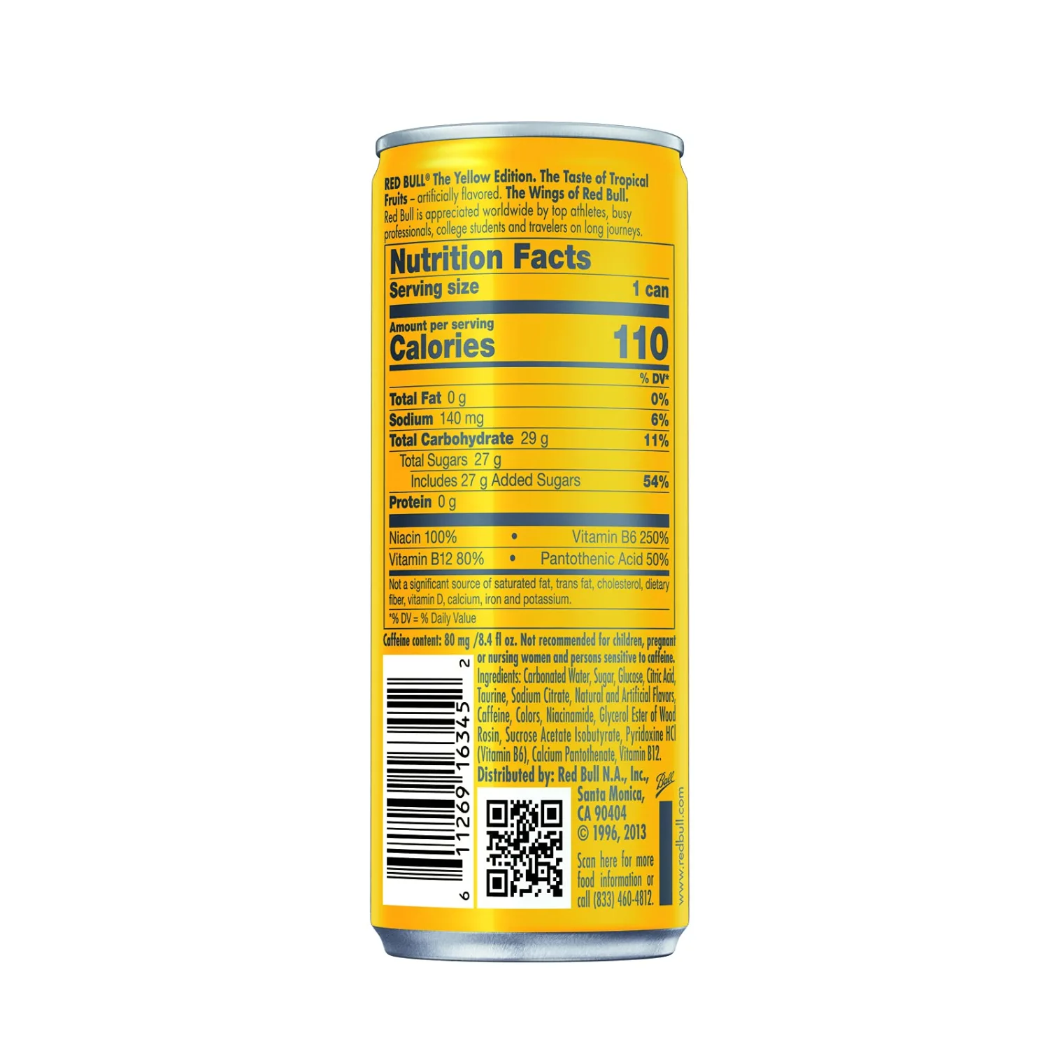 Red Bull Yellow Edition Energy Drink, Tropical, 8.4 Fluid Ounce