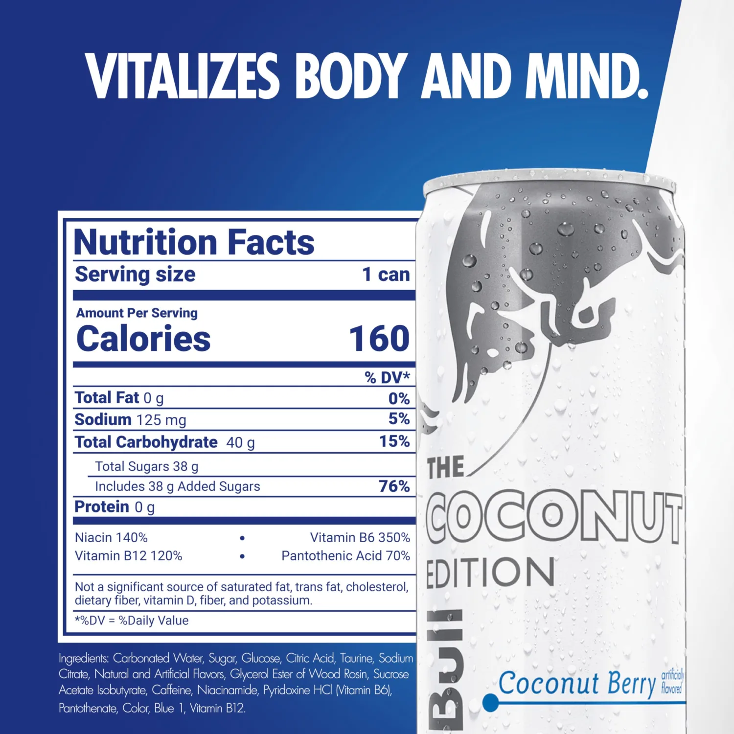 Red Bull Energy Drink, Coconut Berry, 12 Fl Oz Can, Coconut Edition