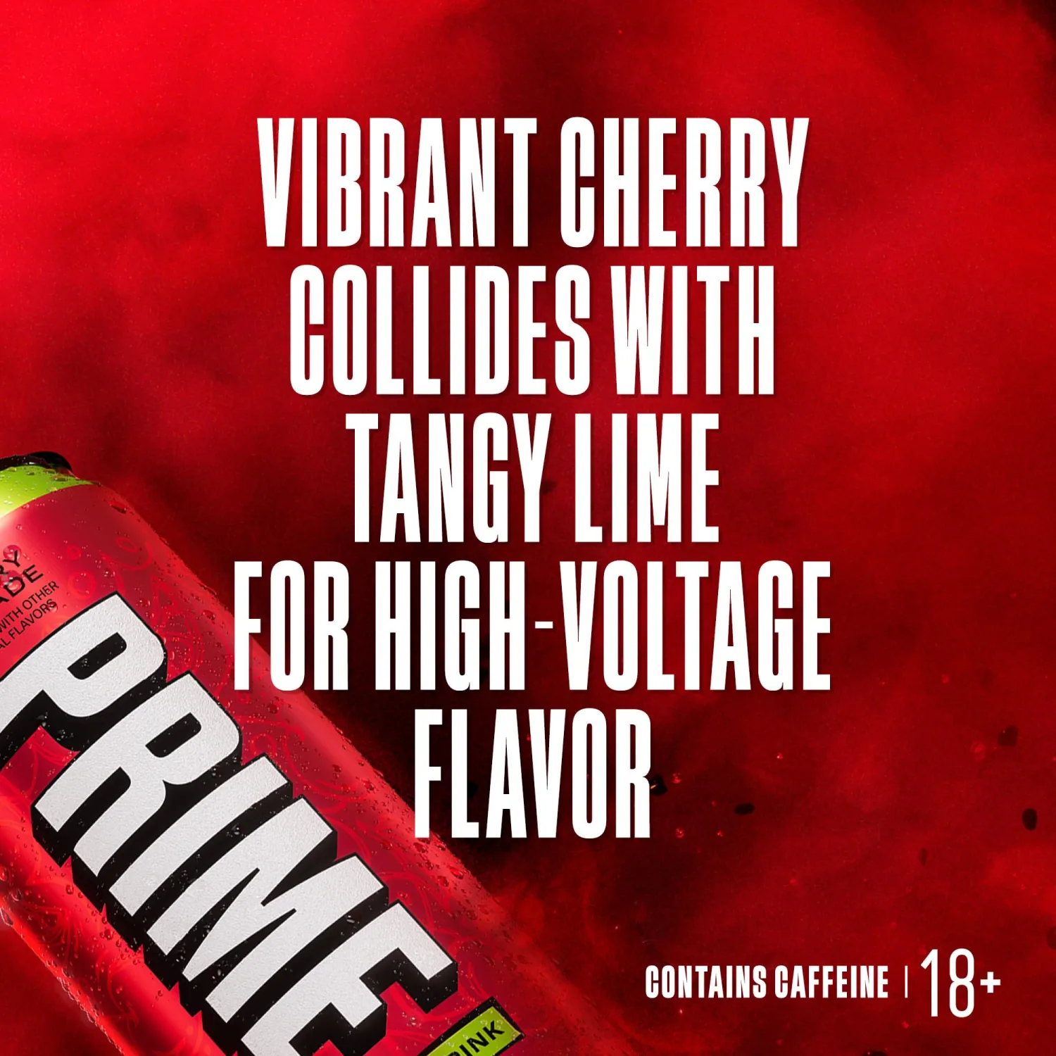 PRIME Energy CHERRY LIMEADE, Sugar Free Energy Drink, 200mg Caffeine and 355mg of Electrolytes for Hydration, Low Calorie, Vegan, Gluten Free, 16 Fluid Ounce Can