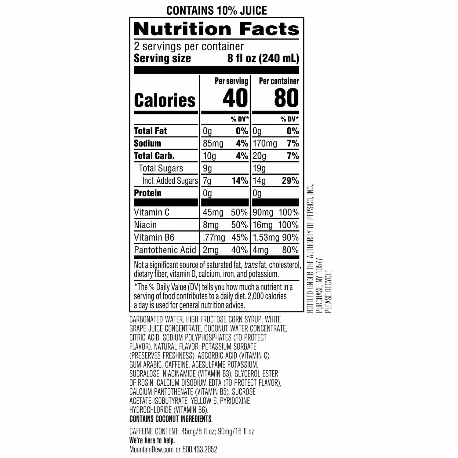 Mountain Dew Kickstart , Pineapple Orange Mango, 16 Fl Oz