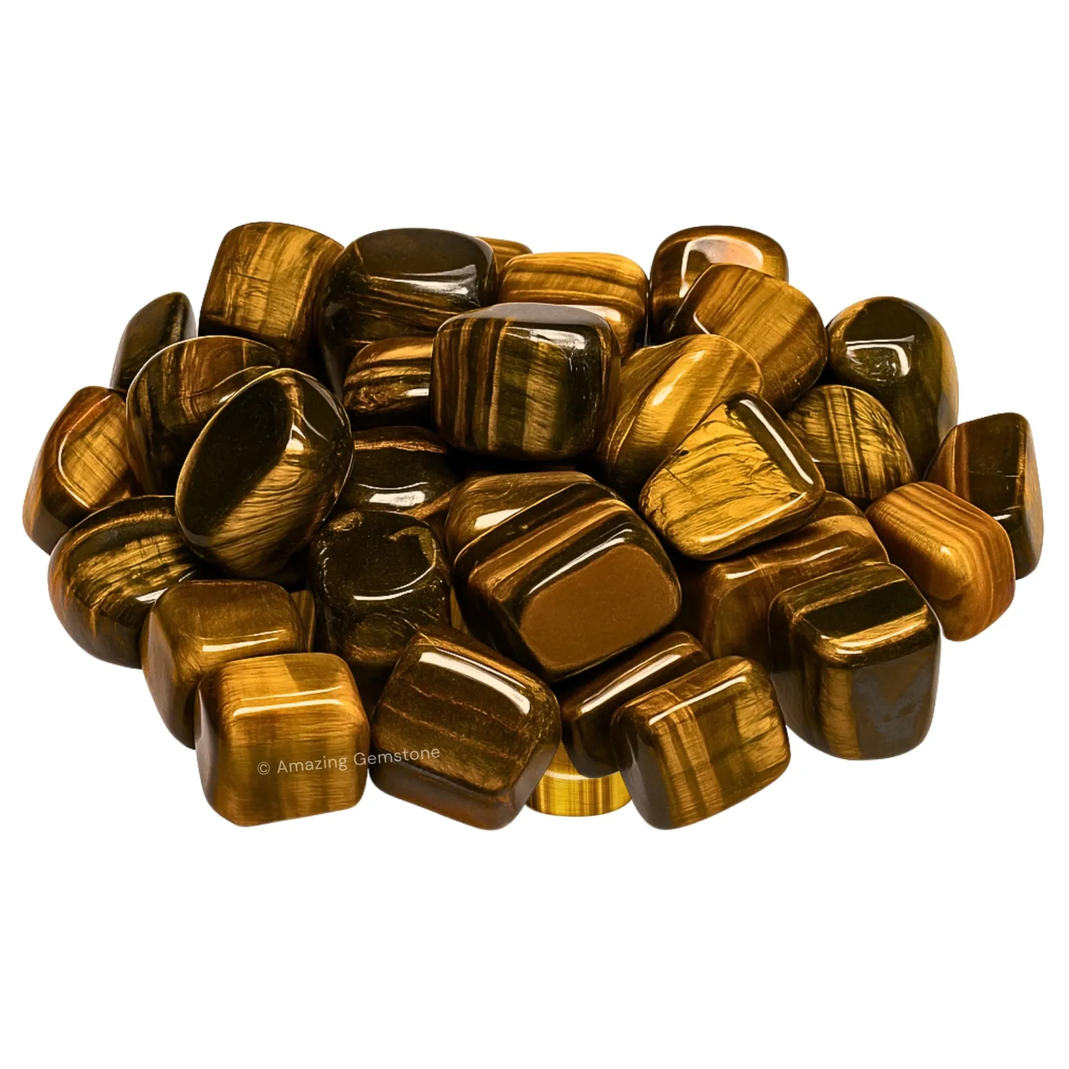 Amazing Gemstone Tiger Eye Crystal Tumbled Stones Polished Rocks - Natural Gem Stones for Healing - DIY Crystals for Protection (1 Piece)