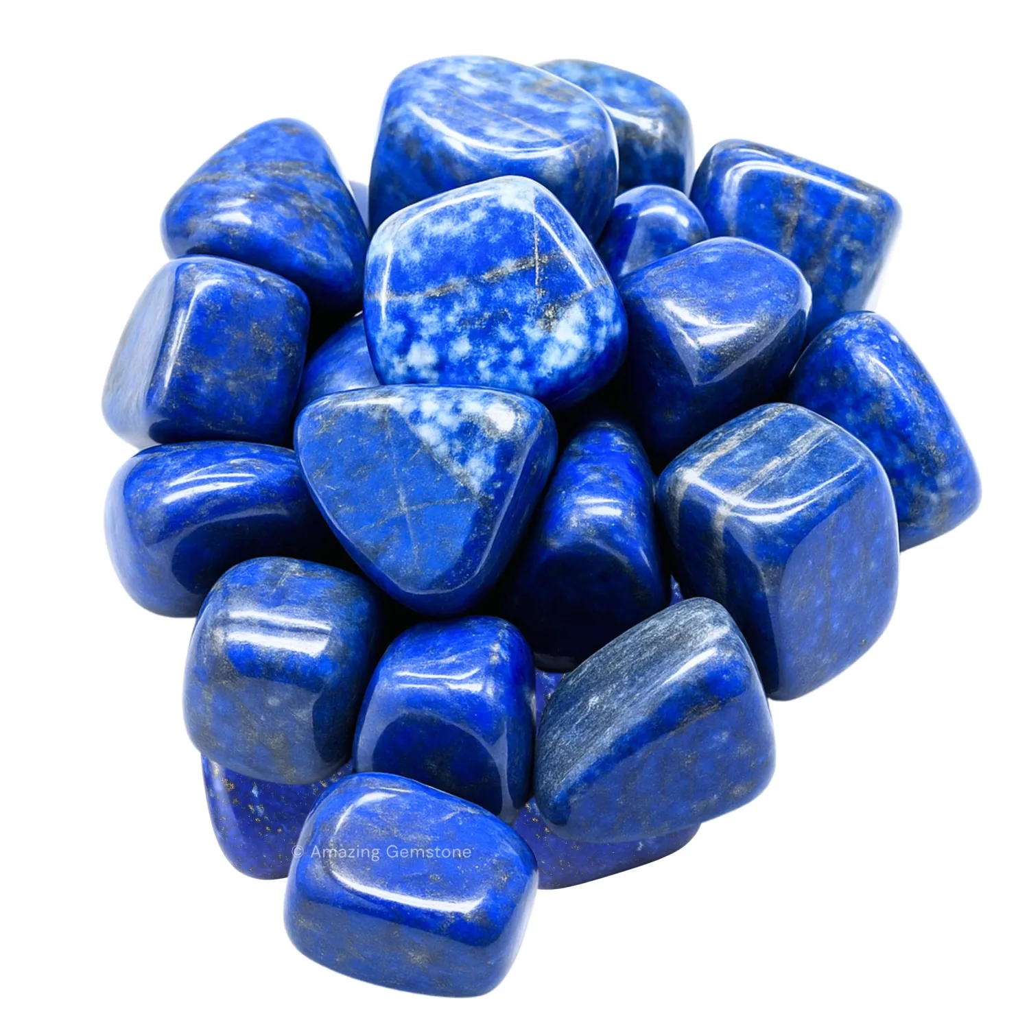 Amazing Gemstone Lapis Lazuli Crystal Tumbled Stones Polished Rocks - Natural Gem Stones for Healing - DIY Crystals for Protection (1 Piece)