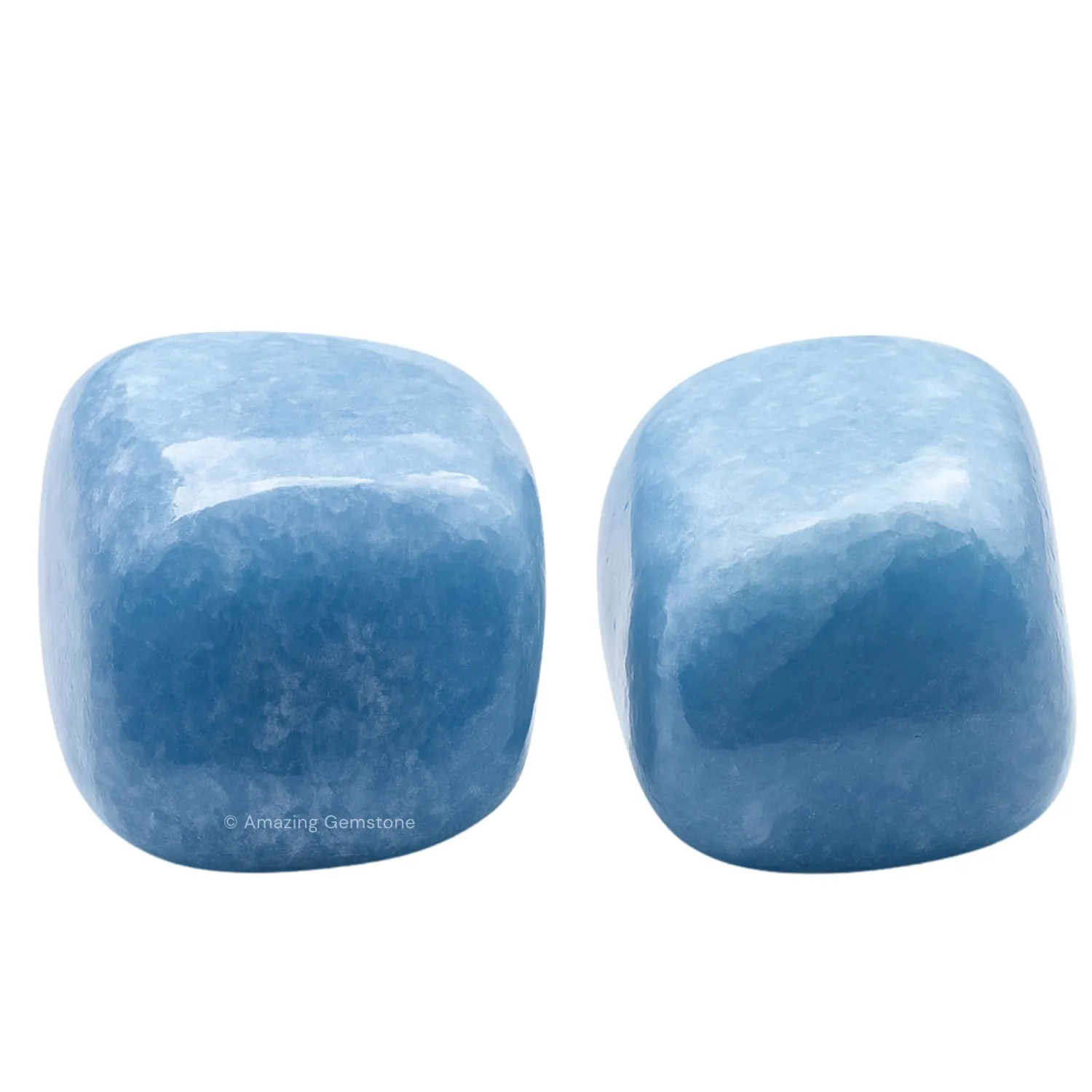 Amazing Gemstone Blue Calcite Crystal Tumbled Stones Polished Rocks - Natural Gem Stones for Healing - DIY Crystals for Protection (1 Piece)
