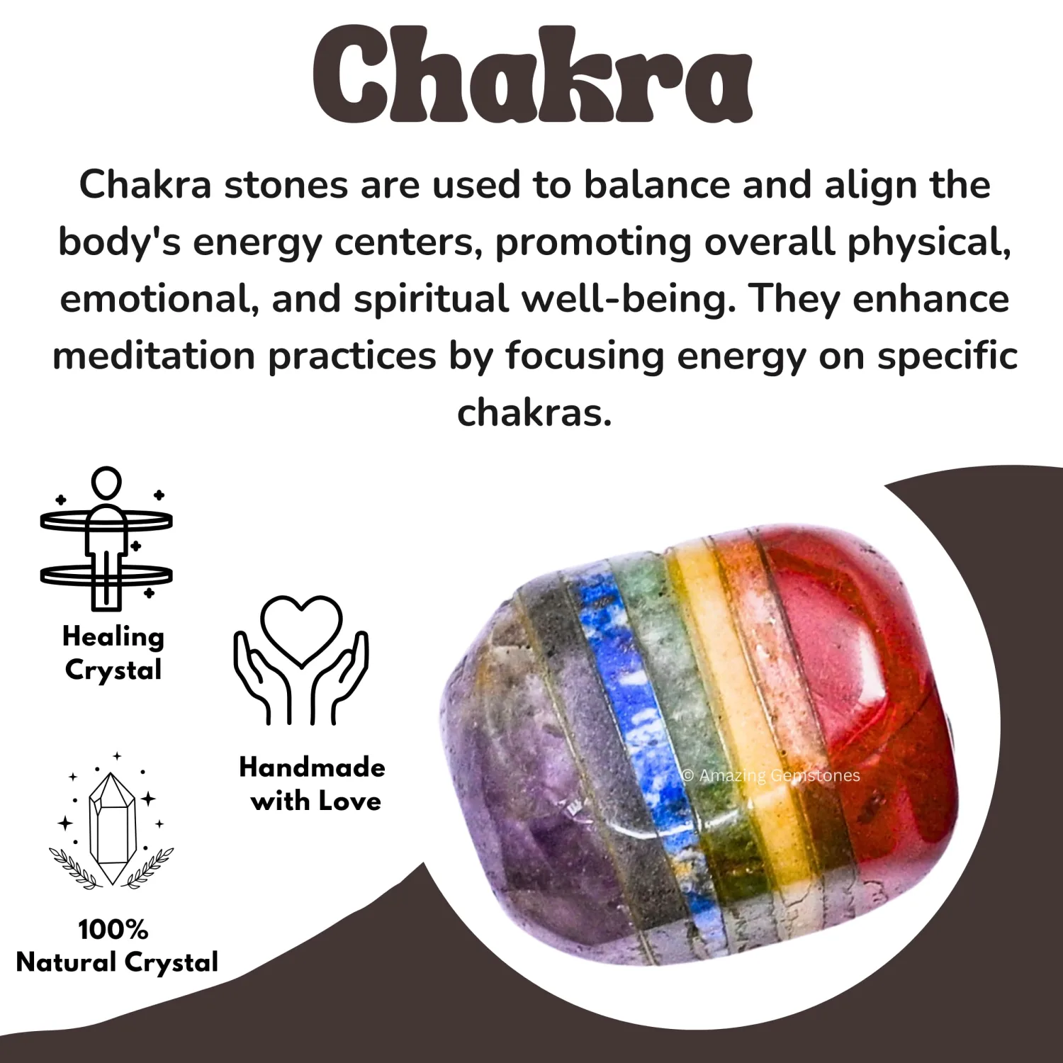 Amazing Gemstone Chakra Crystal Tumbled Stones Polished Rocks - Natural Gem Stones for Healing - DIY Crystals for Protection (1 Piece)