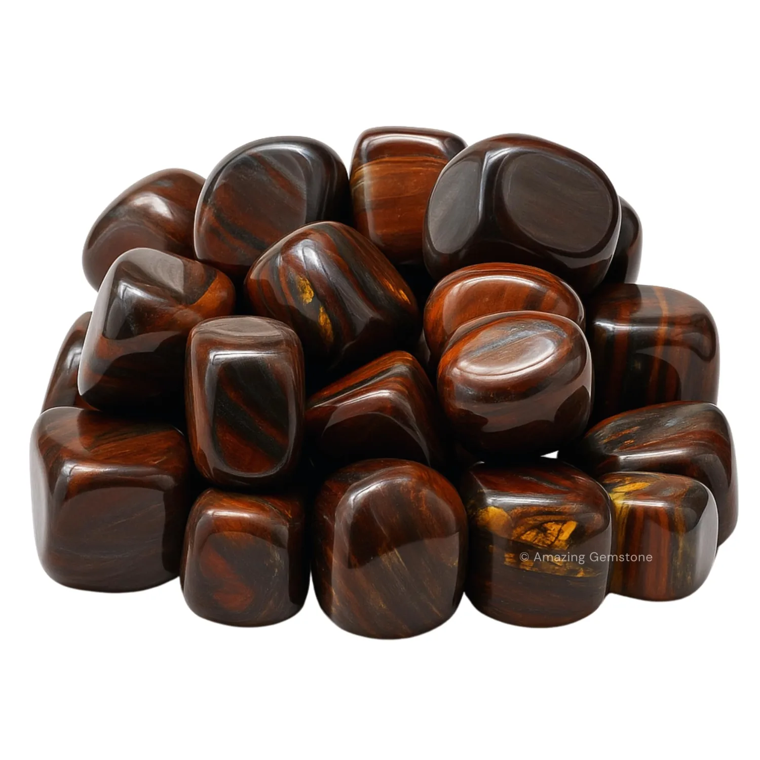 Amazing Gemstone Iron Tiger Eye Crystal Tumbled Stones Polished Rocks - Natural Gem Stones for Healing - DIY Crystals for Protection (1 Piece)