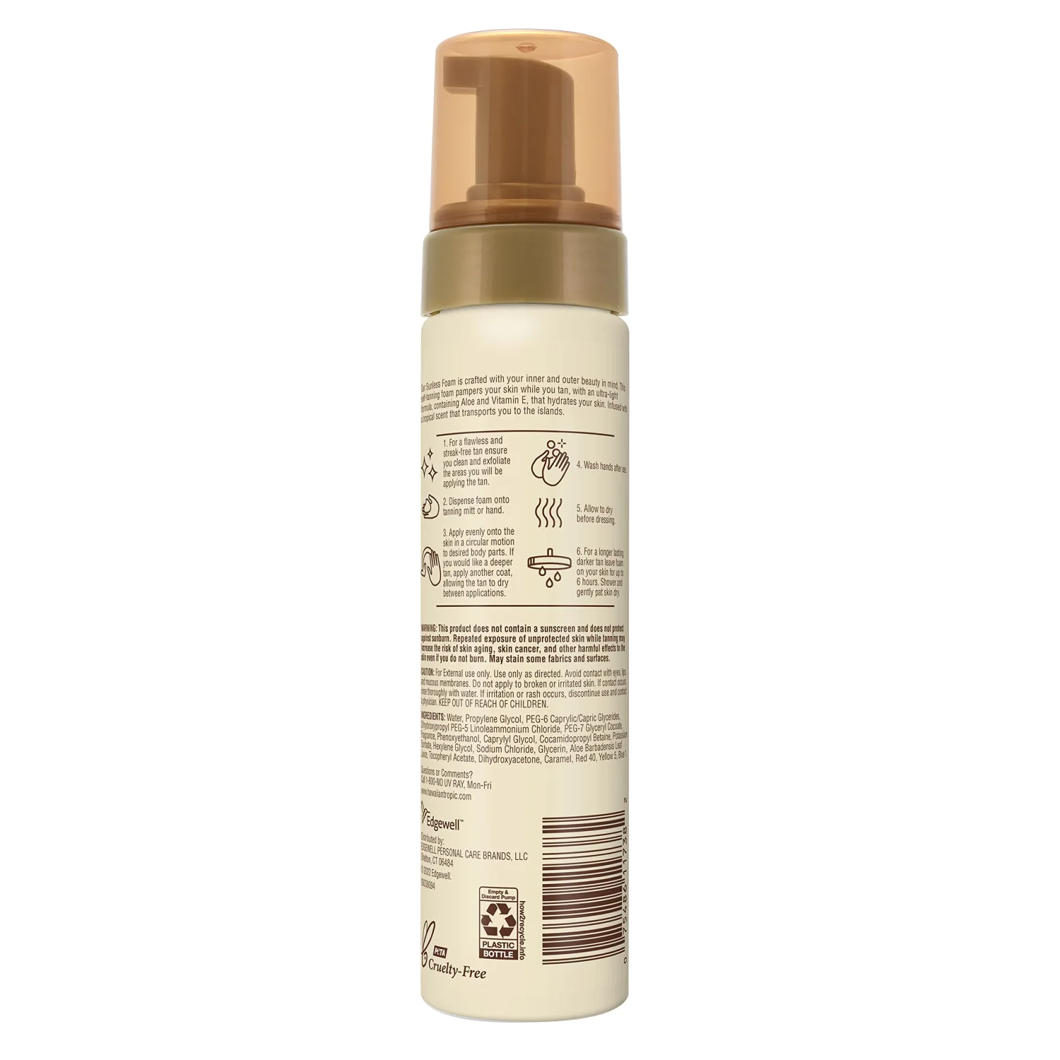 Hawaiian Tropic Sunless Tan Light/Medium Self-Tanning Foam, 6.7oz | Self Tanner Light, Self Tanner Medium, Sunless Tanner, Sunless Tanning Foam, 6.7oz