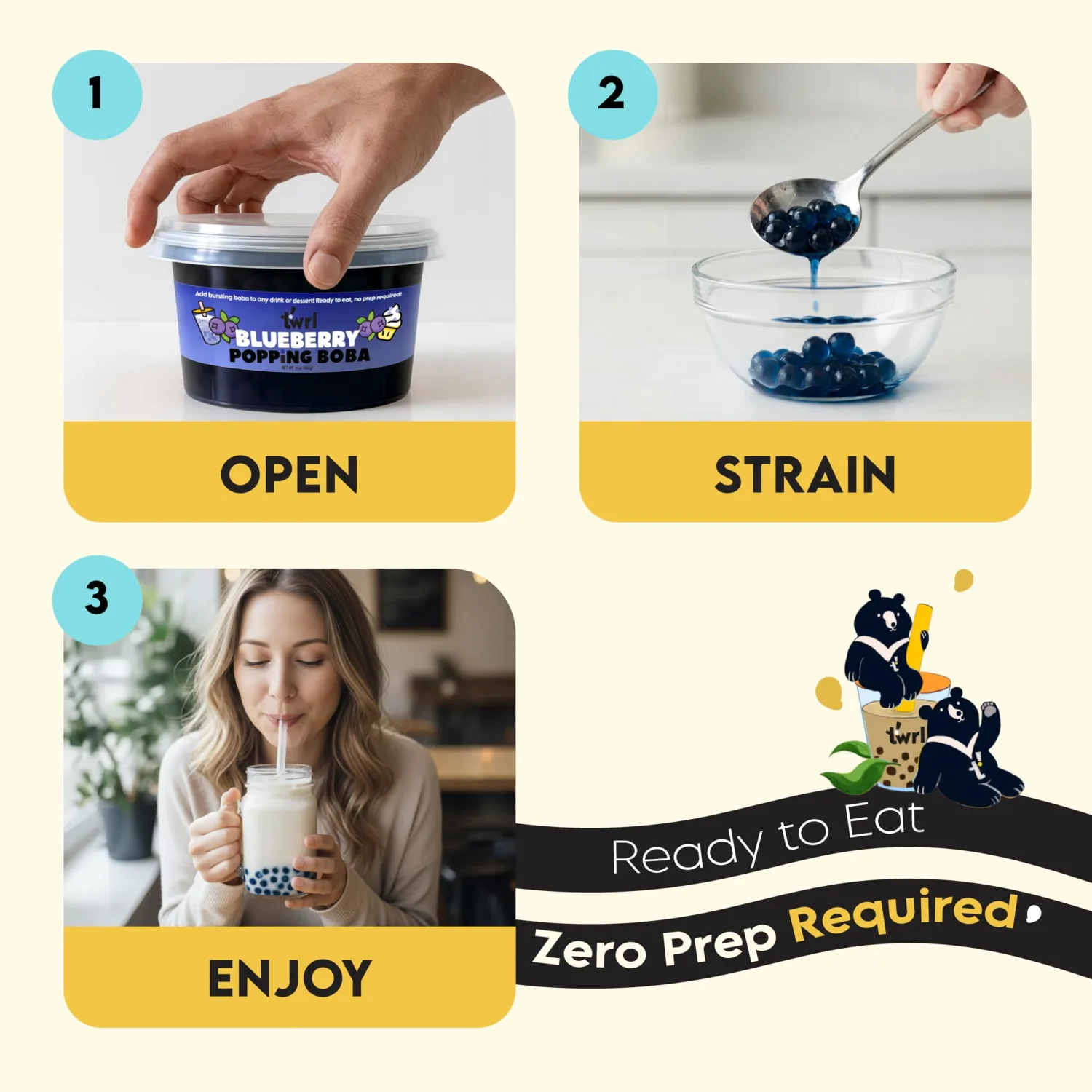 Blueberry Popping Boba 1LB Tub
