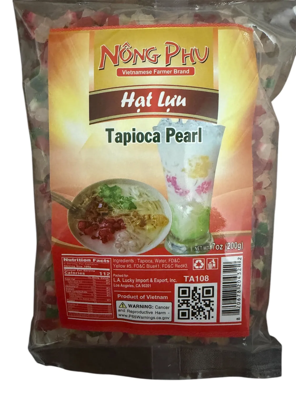 Vietnamese Natural Dried Tapioca Pearl 7 oz - Suong Sa Hat Luu 200g