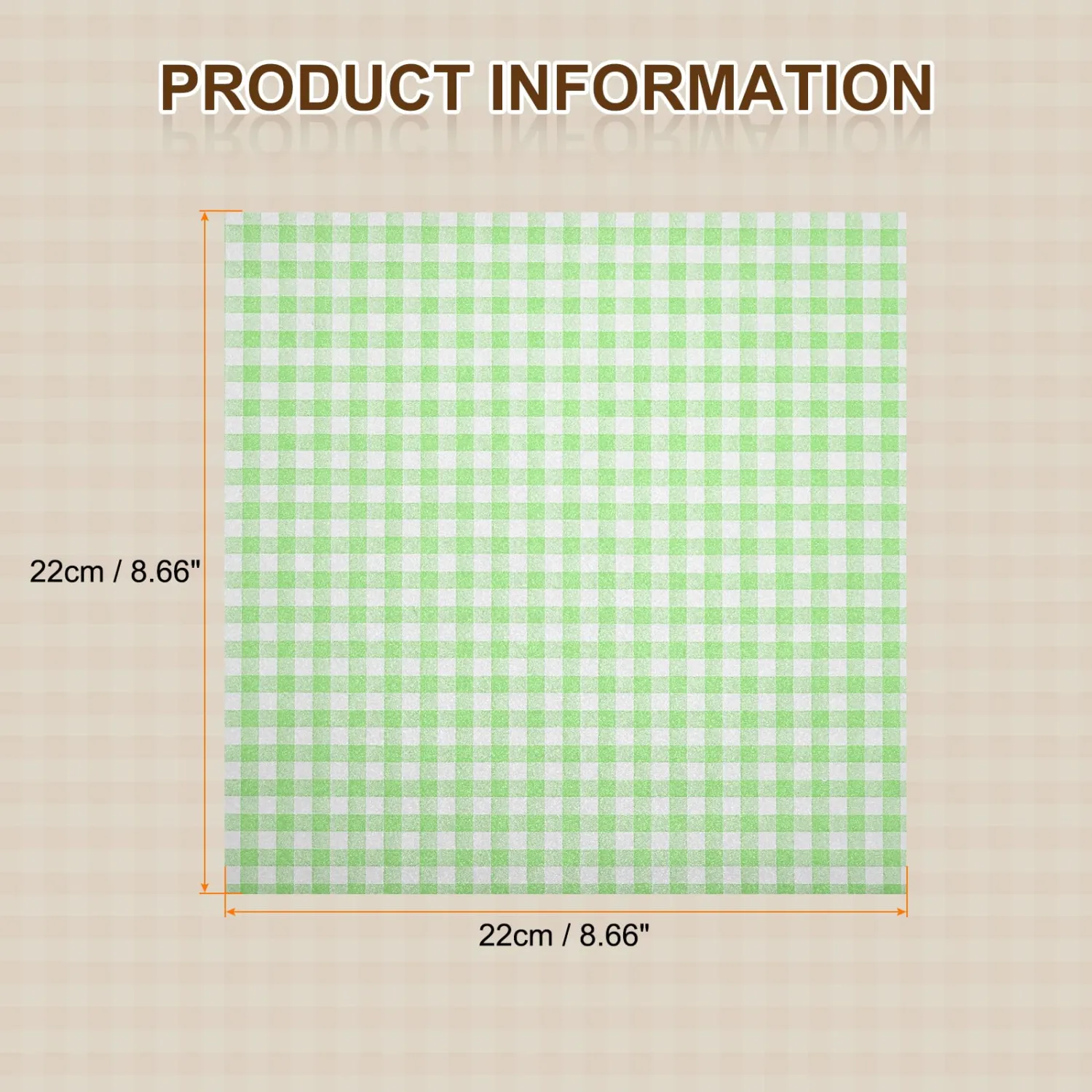 HARFINGTON 30pcs Square Checkered Wax Paper Sheets 8.7" x 8.7" Oil-absorbing Dry Food Wrapping Paper for Sandwich Baking Paper Liners Picnic Basket Bread Hamburger Wrap Kitchen, Green
