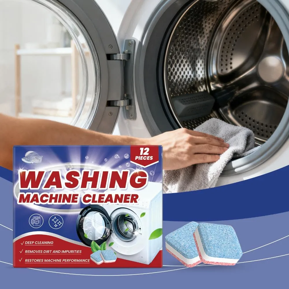 Washing Machine Cleaner Tablets, Deep Cleaning Descaler and Deodorizer, 12 Month Supply, 24 Pieces Washing machine cleaner