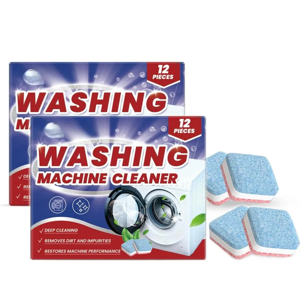 Washing Machine Cleaner Tablets, Deep Cleaning Descaler and Deodorizer, 12 Month Supply, 24 Pieces Washing machine cleaner
