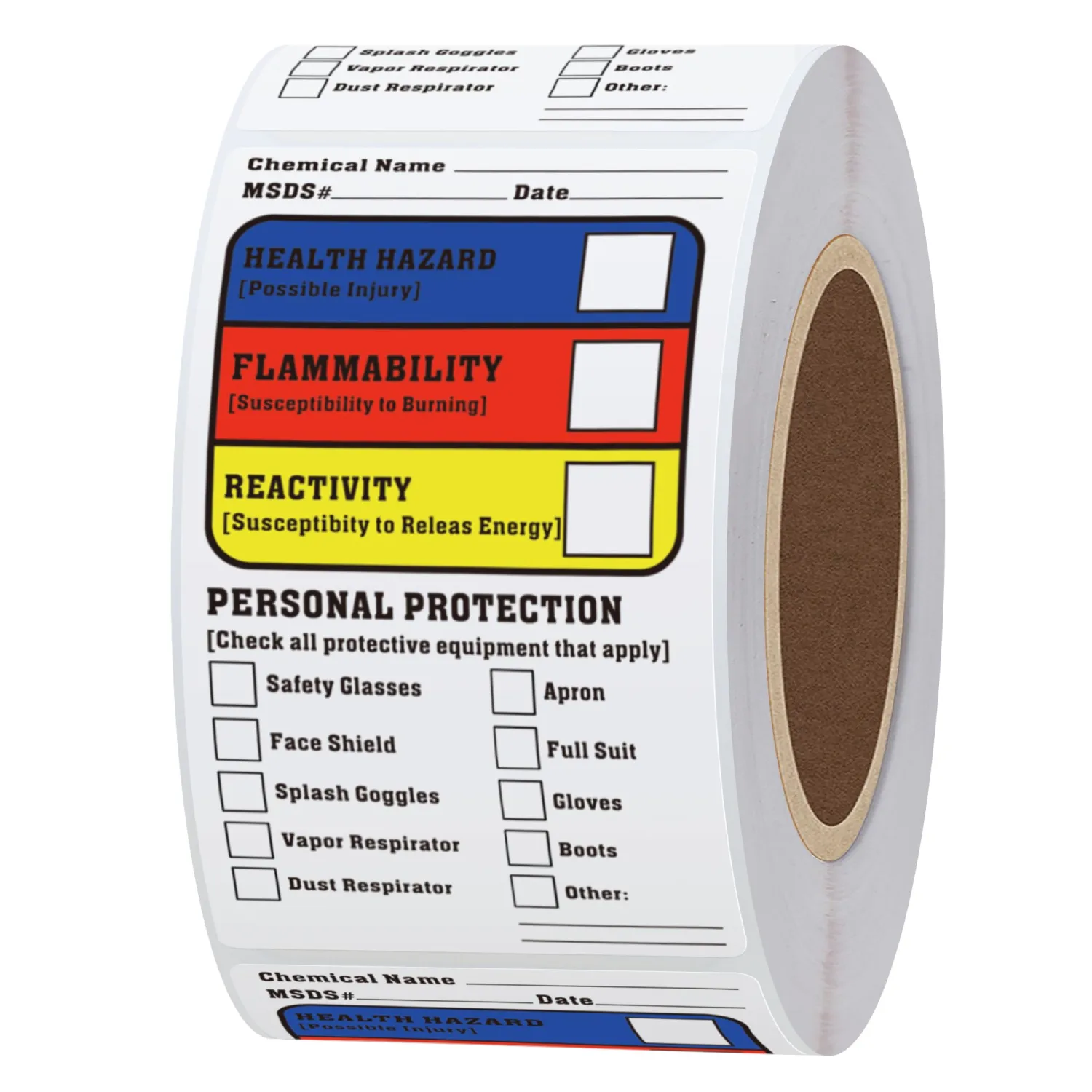 Hybsk 300pcs Blank Writeable Sign SDS MSDS Chemical Name HMIG Write-in 2.5" x 1.5" Sticker Label for Warning Workplace Personal Check Secure Material Labeling