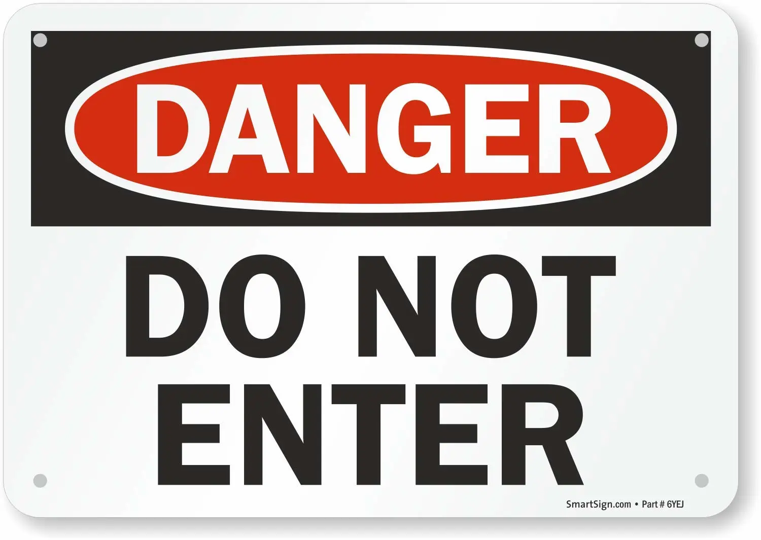 SmartSign - U1-1032-NP_10x7 "Danger - Do Not Enter" Sign | 7" x 10" Plastic Black/Red on White
