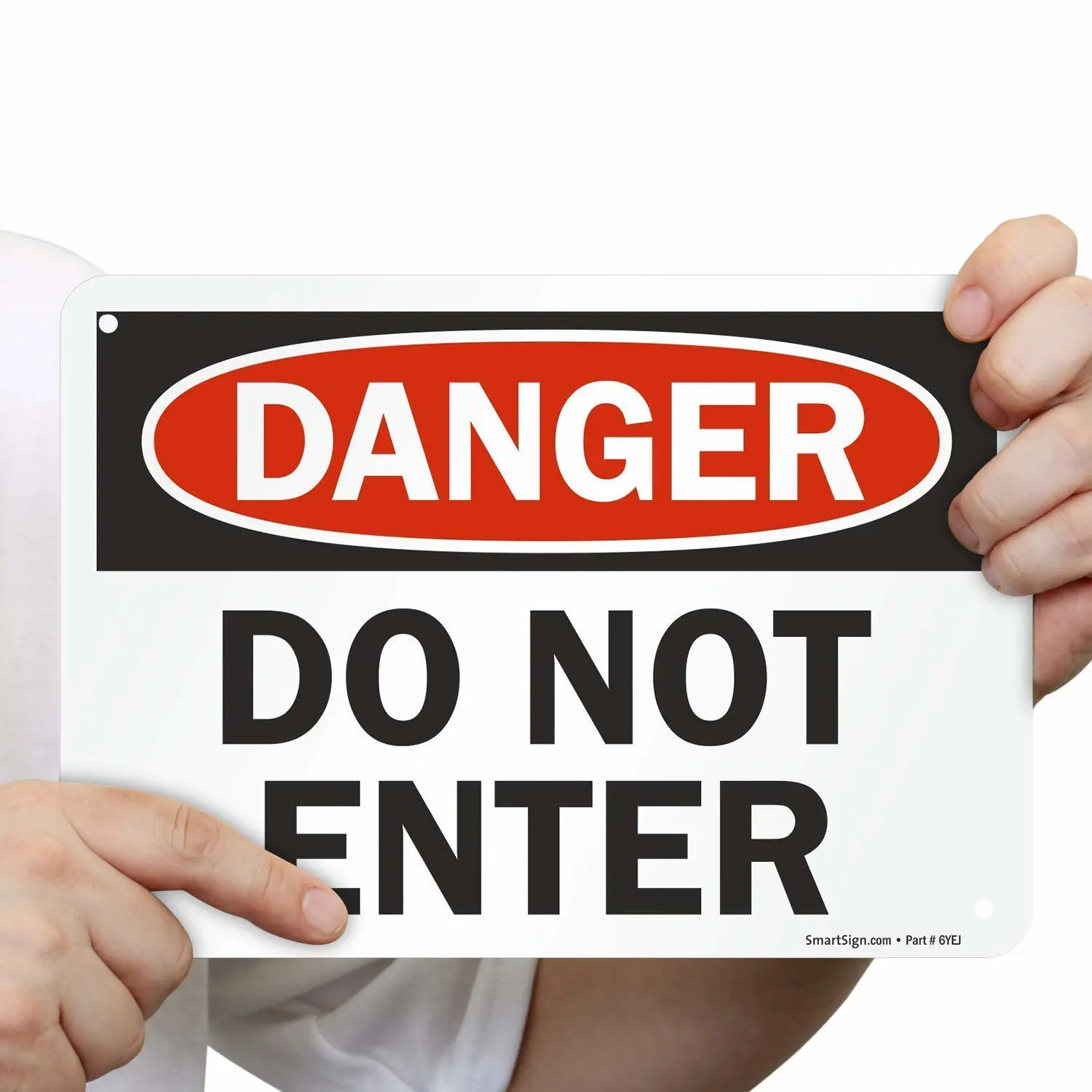 SmartSign - U1-1032-NP_10x7 "Danger - Do Not Enter" Sign | 7" x 10" Plastic Black/Red on White