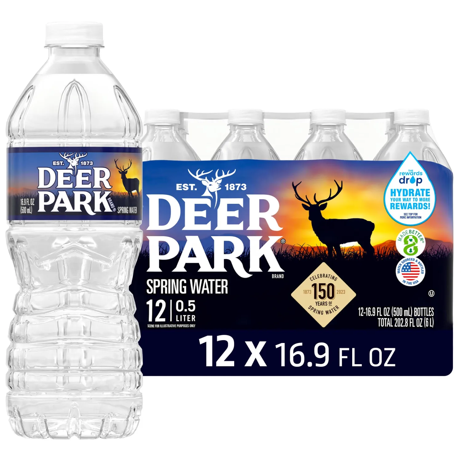 Deer Park Spring Water, 12 Pack - Crisp Refreshing Taste - 16.9 Fl Oz