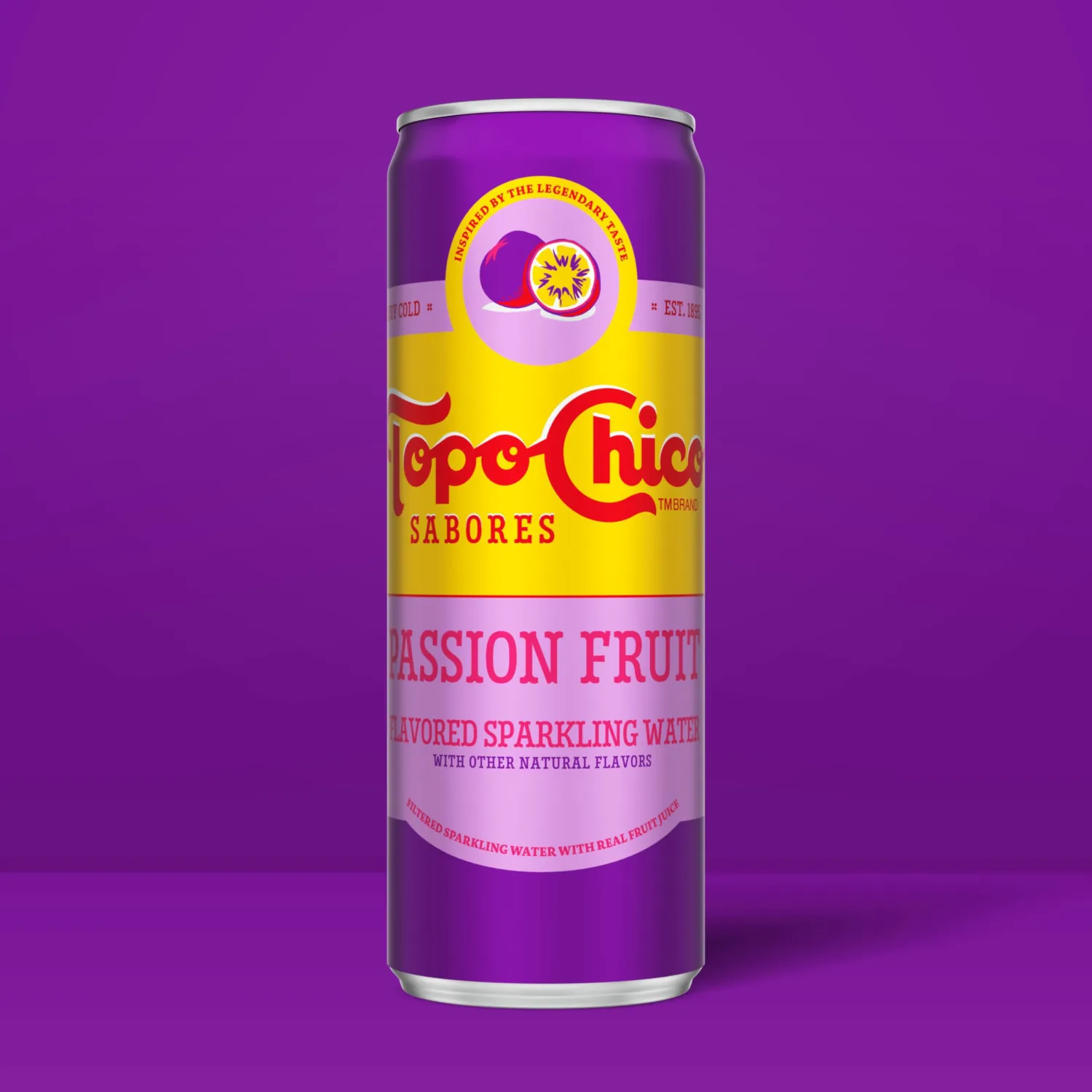 Topo Chico Sabores Passionfruit Flavored Sparkling Water, 12 fl oz, 8 Pack