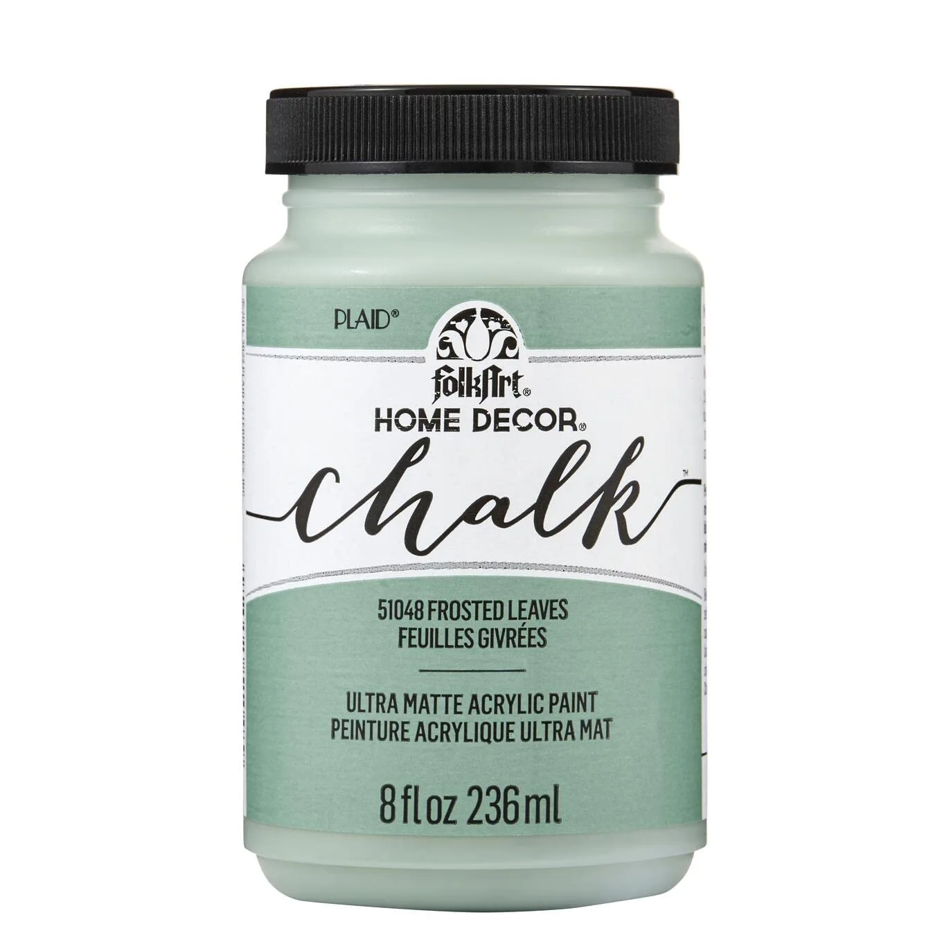 FolkArt Home Décor Chalk Paint, Frosted Leaves 8 fl oz Acrylic Chalk Paint with an Ultra Matte Finish, 51048