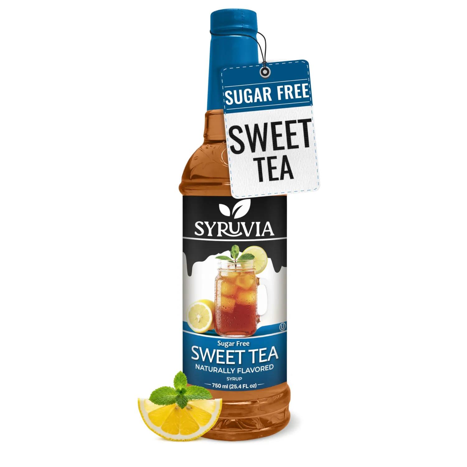 Syruvia Sugar-Free Sweet Tea Syrup, Natural Flavors, Syrup for Drinks, Lattes, and Desserts – 25.4 fl oz