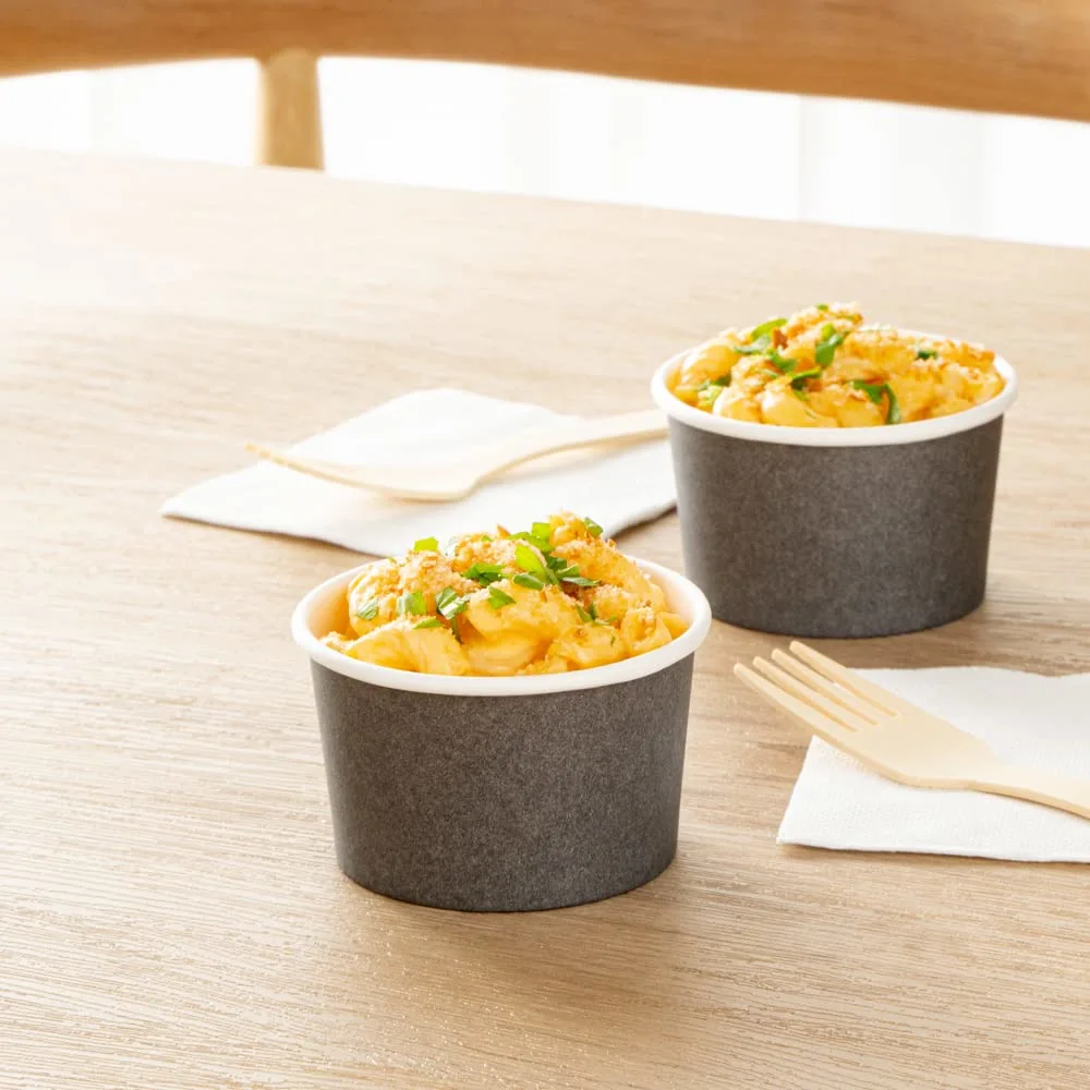 Coppetta 3 Ounce Paper Cups, 50 Durable To Go Cups - Lids Sold Separately, Disposable, Gray Paper Dessert Cups, Freezable, For Cafes And Restaurants - Restaurantware