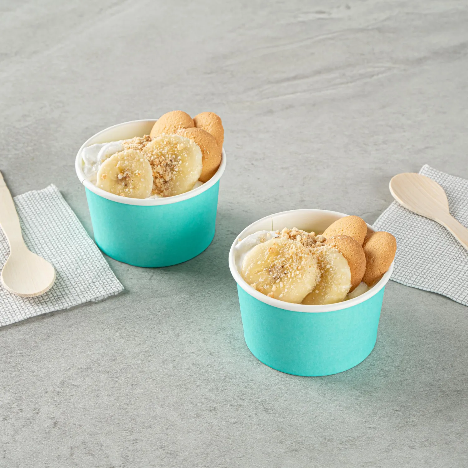 Restaurantware Blue 50 Count To Go Cup Disposable 3 x 3 x 1.8 Inches Paper Mini Cup Grease-Resistant Cup Recyclable Durable Design