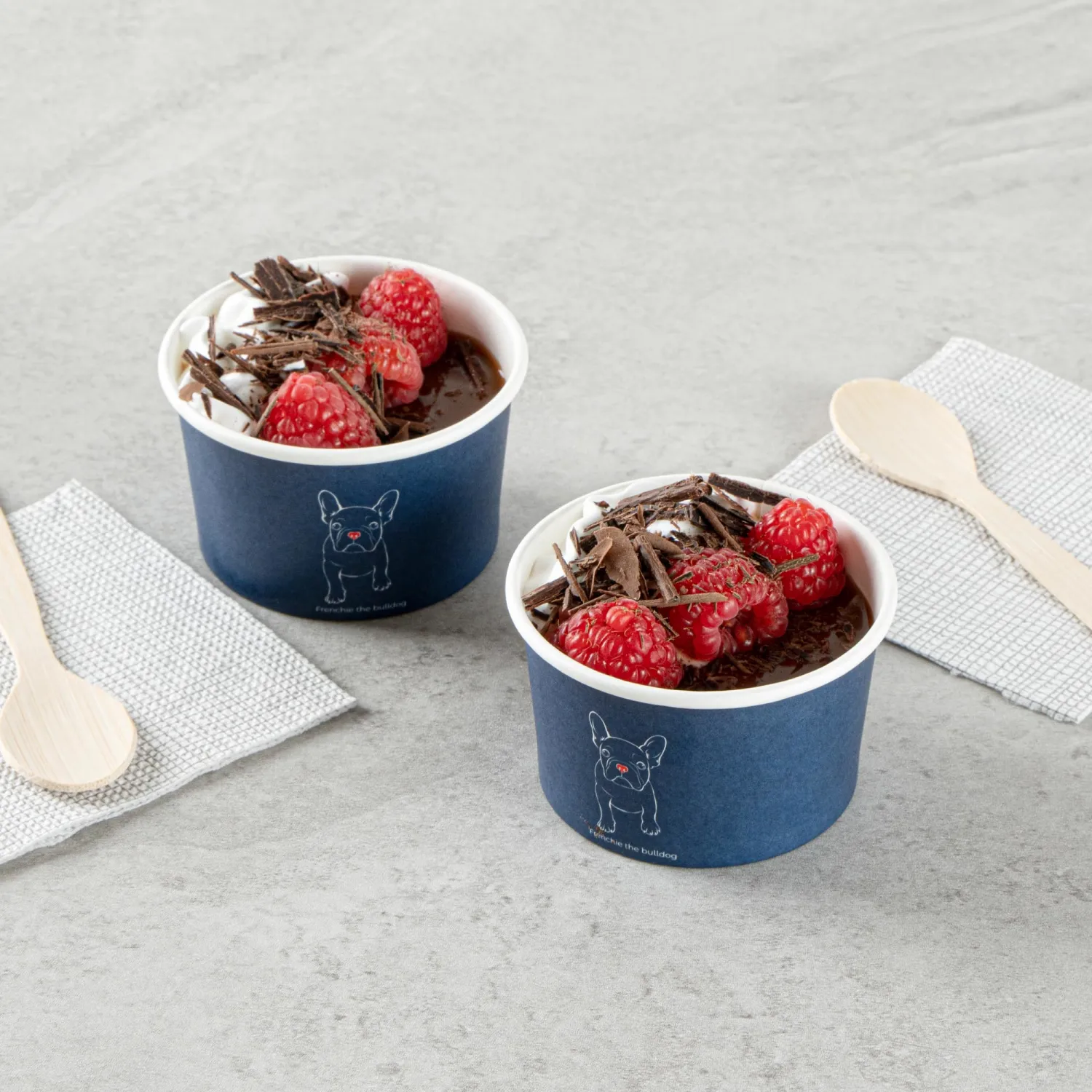 Restaurantware Blue 50 Count To Go Cup Disposable 3 x 3 x 1.8 Inches Paper Mini Cup Grease-Resistant Cup Recyclable Durable Design