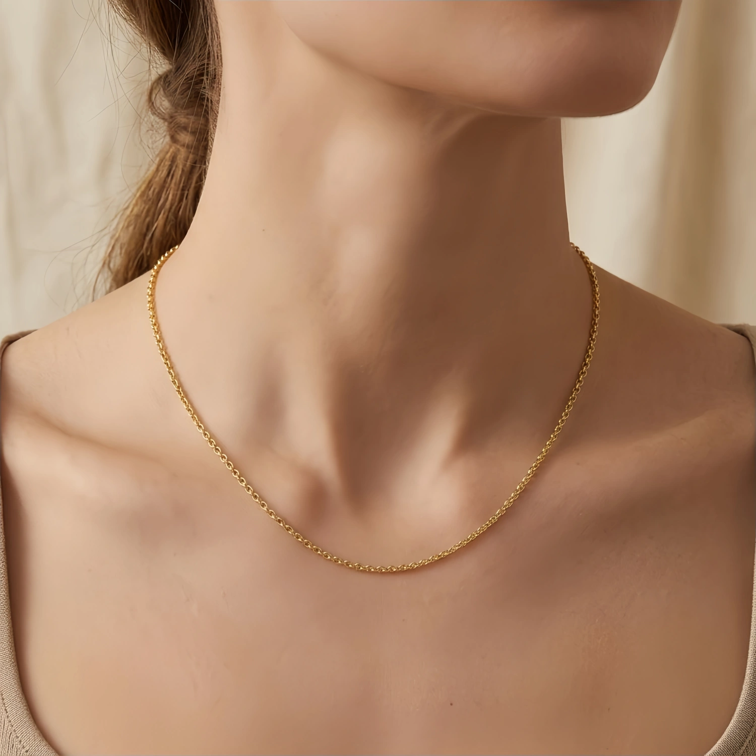 925 Sterling Silver Italian Gold-Plated Sterling Rope Chain Necklace with Adjustable Clasp
