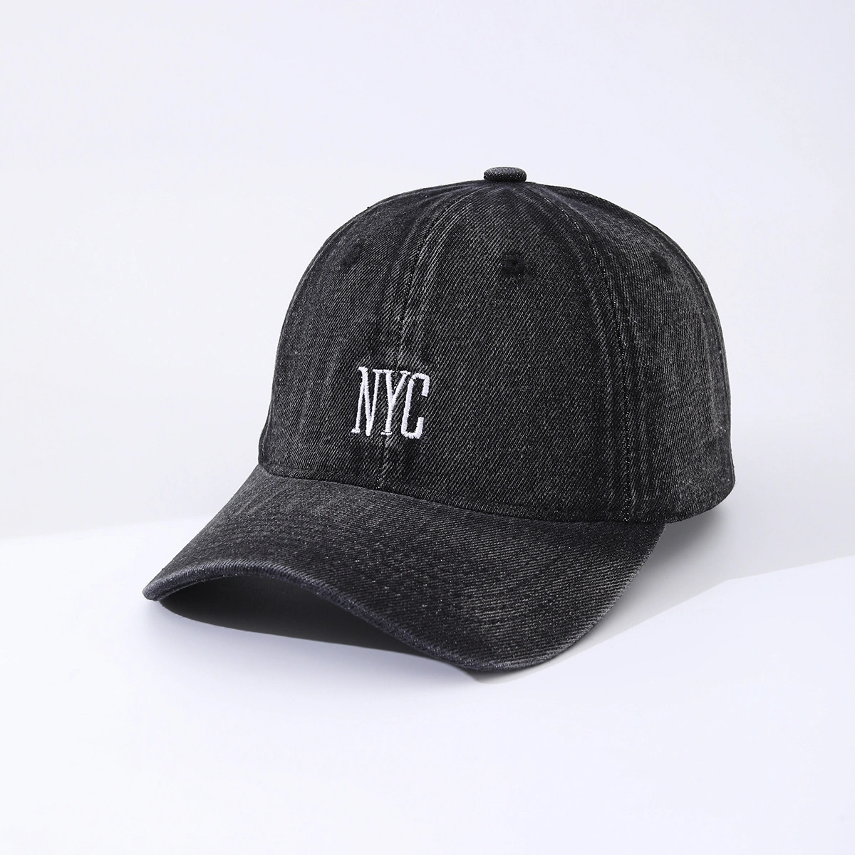 Solid-color Embroidered NYC Letter Washed Distressed Vintage Casual Peaked Cap Baseball Cap, Suitable For Daily Outdoor Shopping.