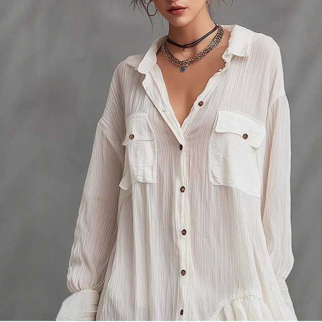 Retro Oversized Ruffled Hem Mini Skirt
