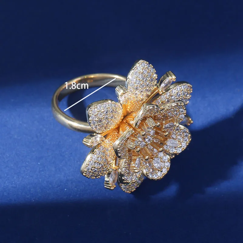 Double-layer Fully Diamond-studded Ring For Women