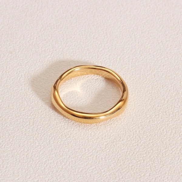 European And American Minimalist Wavy Line Ring