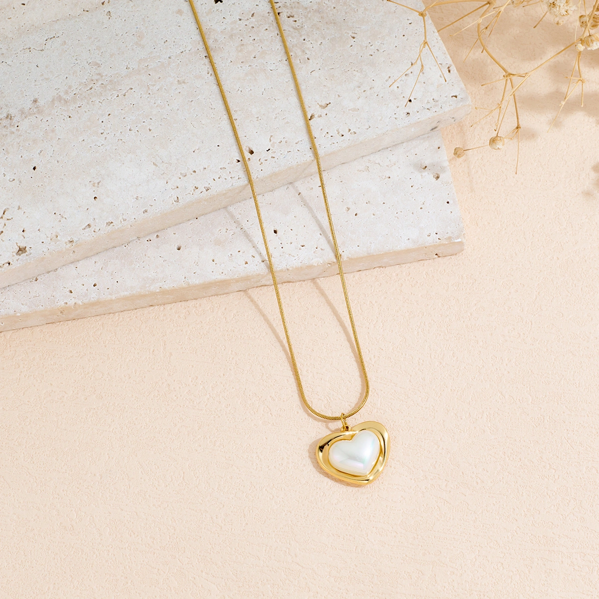 Stainless Steel Heart-shaped Pendant Necklace