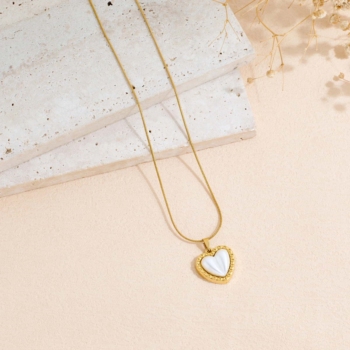 Stainless Steel Heart-shaped Pendant Necklace