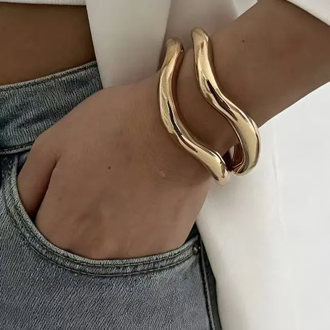 European And American Cross-Border Design-Driven Irregular Metal Bracelet