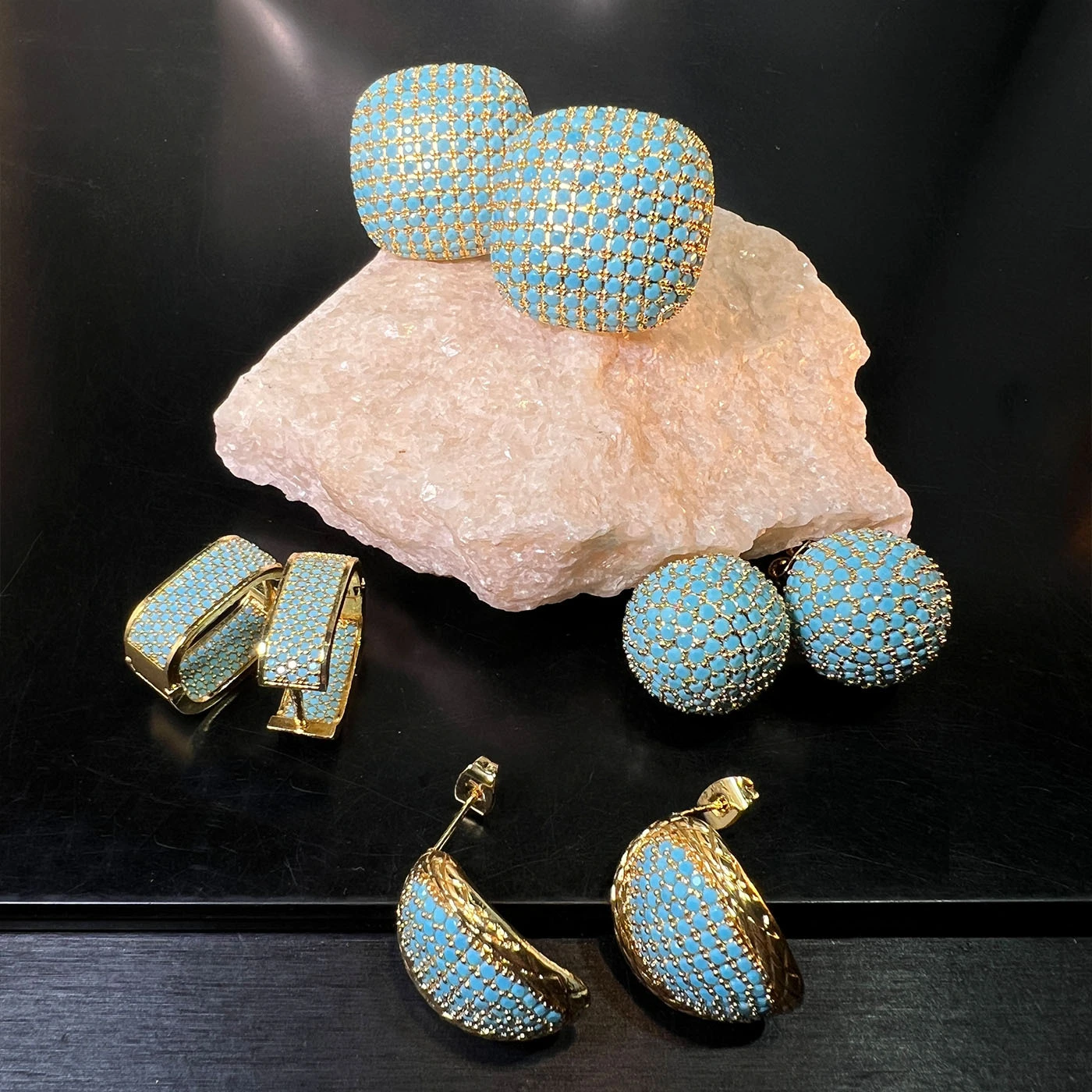 Turquoise French-style Earrings For Women