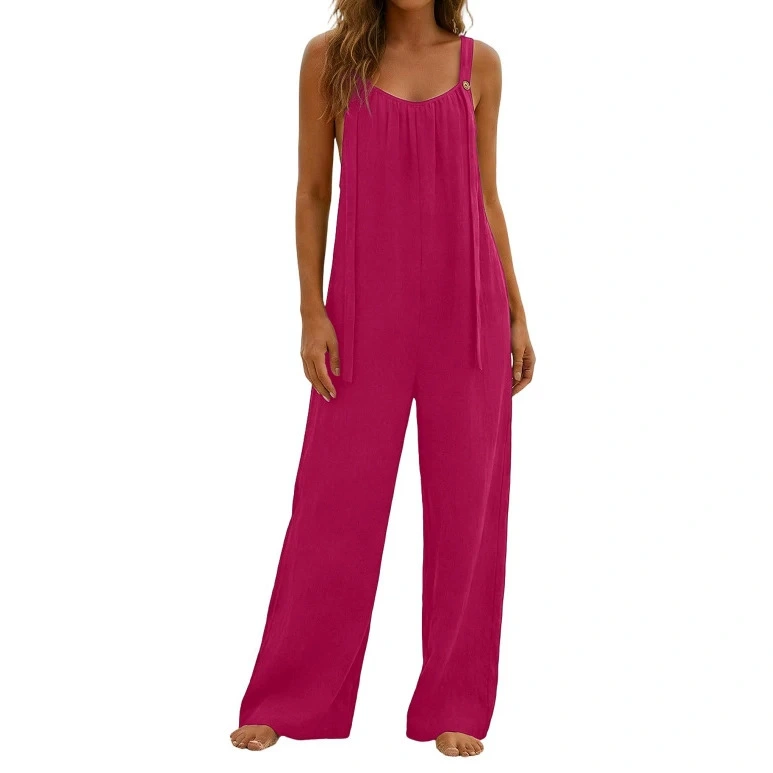 Women's Fashionable Casual Loose Jumpsuit With Straps