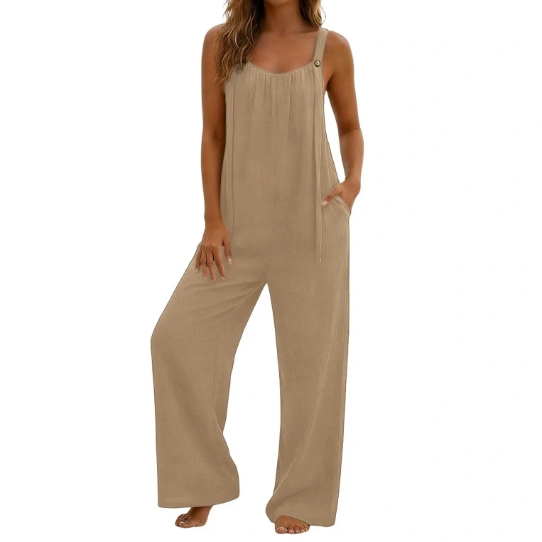 Women's Fashionable Casual Loose Jumpsuit With Straps