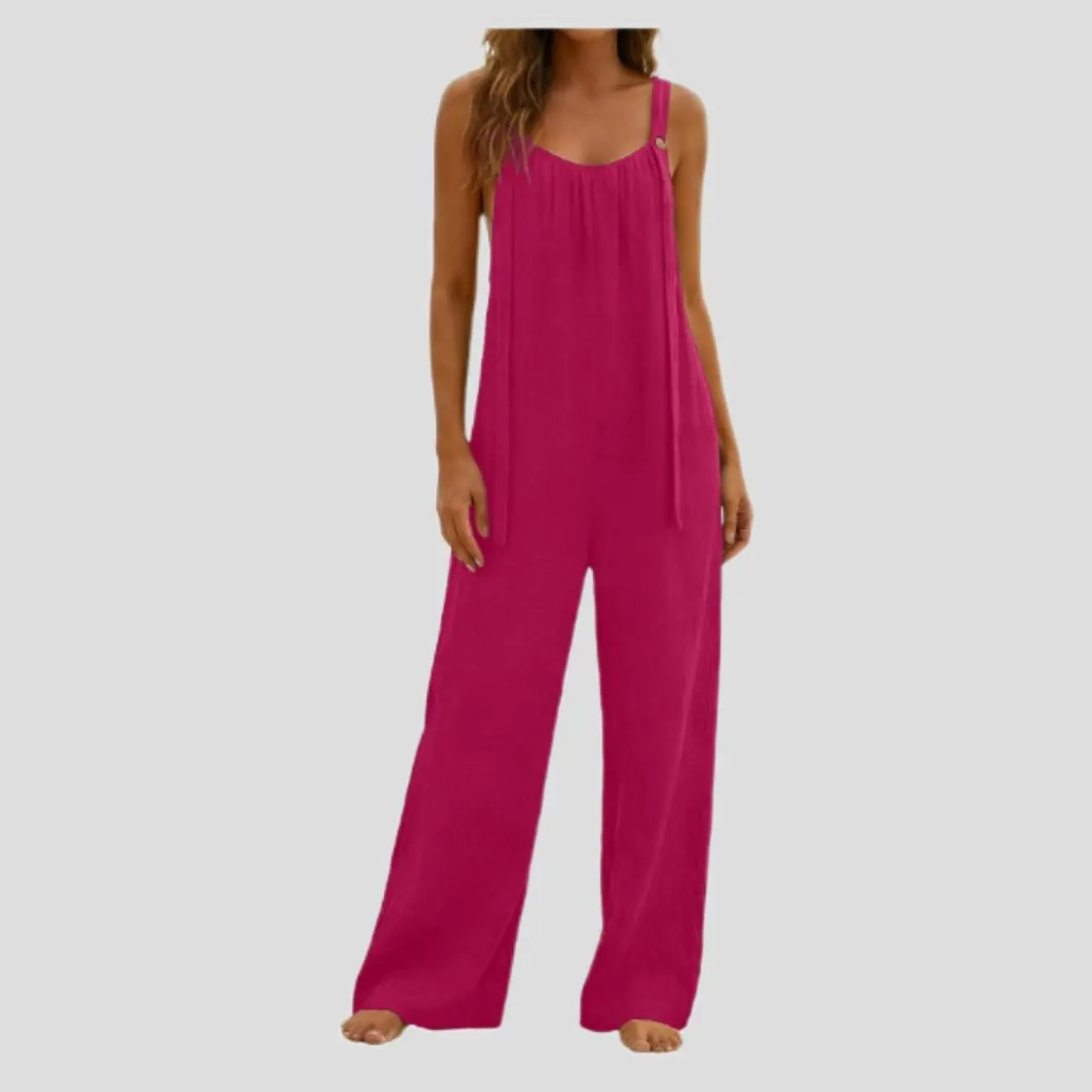 Women's Fashionable Casual Loose Jumpsuit With Straps