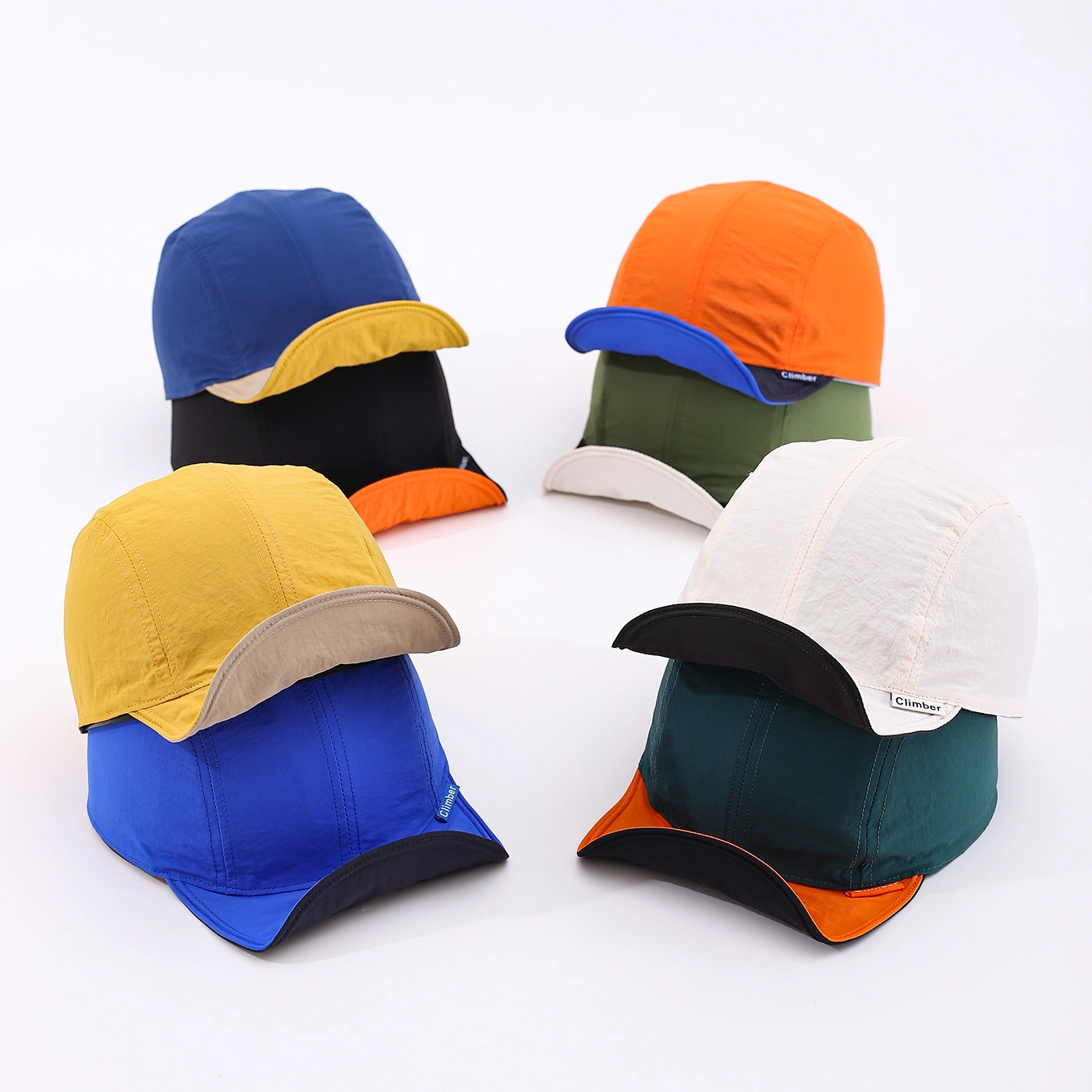 Men's Double-sided Color-matched Waterproof Shapable Short-brim Casual Style Baseball Cap Suitable For Daily Commuting, Outdoor Activities And Fishing.